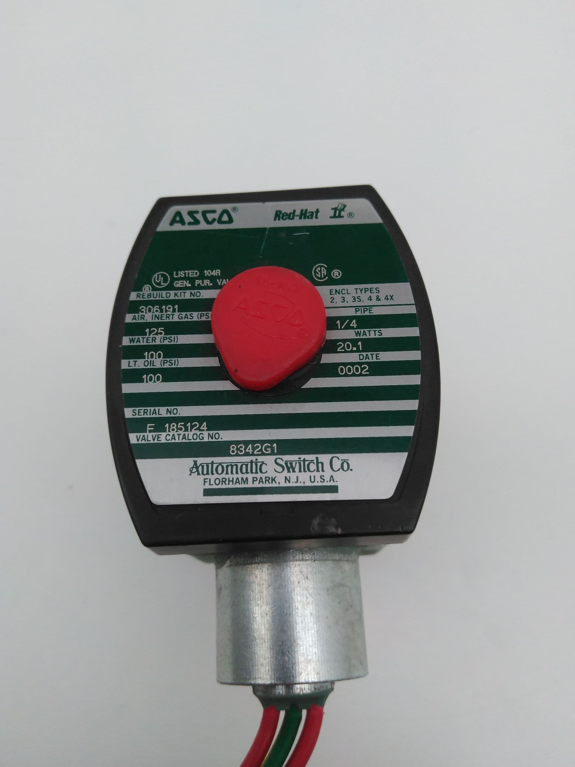 ASCO 8342G1 Solenoid Valve, 4-Way, 1/4"NPT