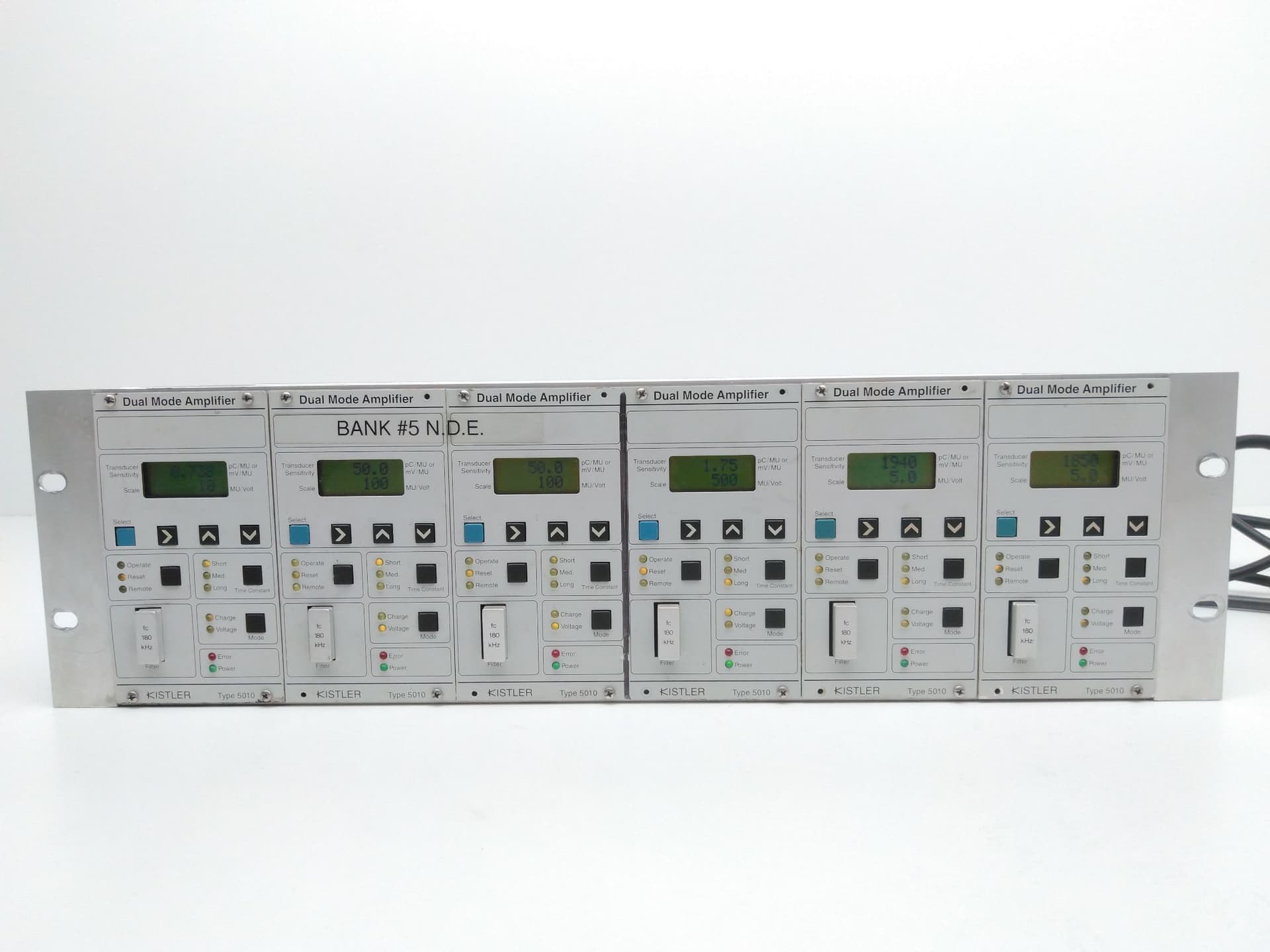 Kistler Type 5010 Dual Mode Amplifier, 6-Rack, Digital Display, RS-232, 115VAC
