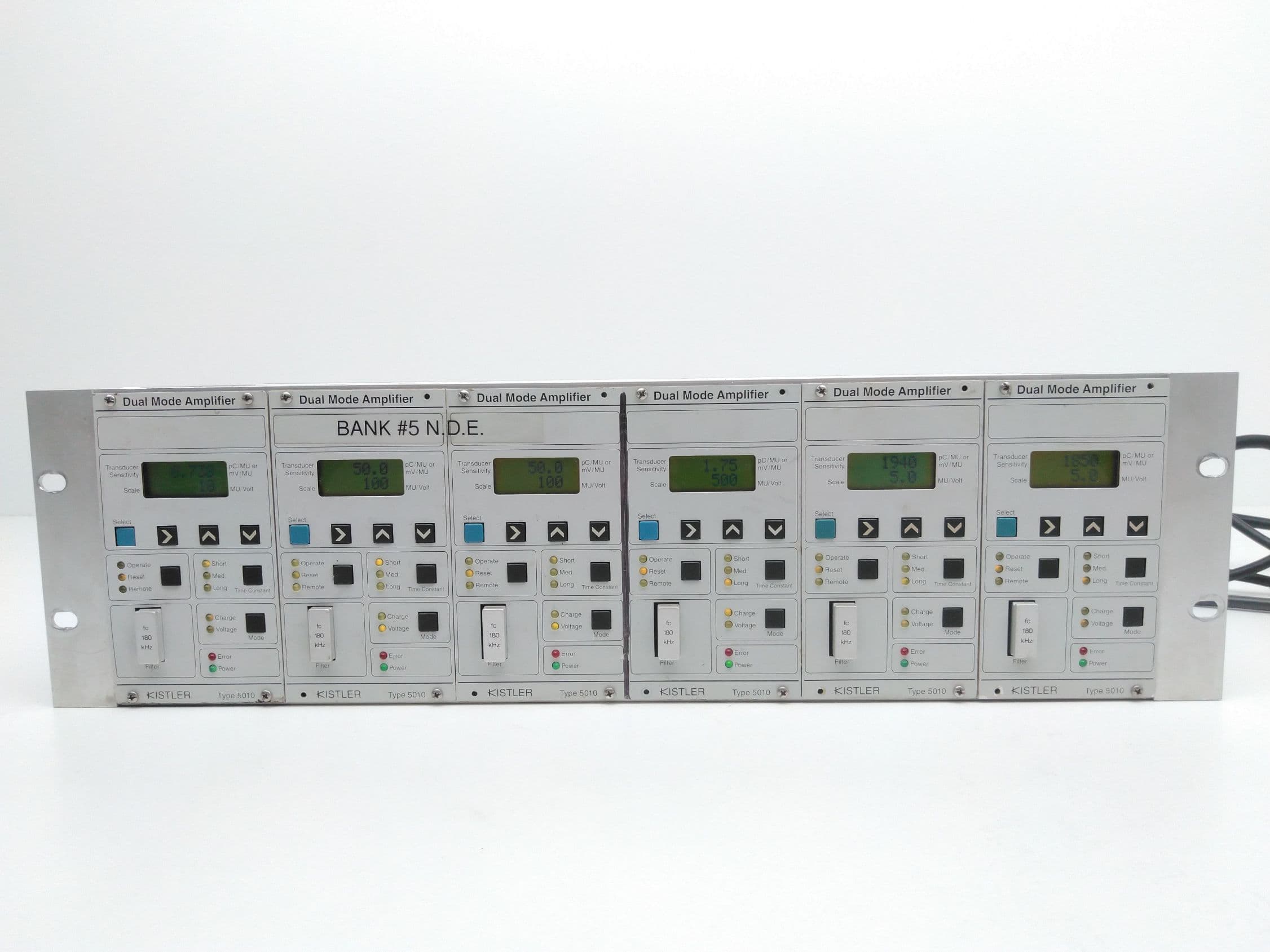 Kistler Type 5010 Dual Mode Amplifier, 6-Rack, Digital Display, RS-232, 115VAC