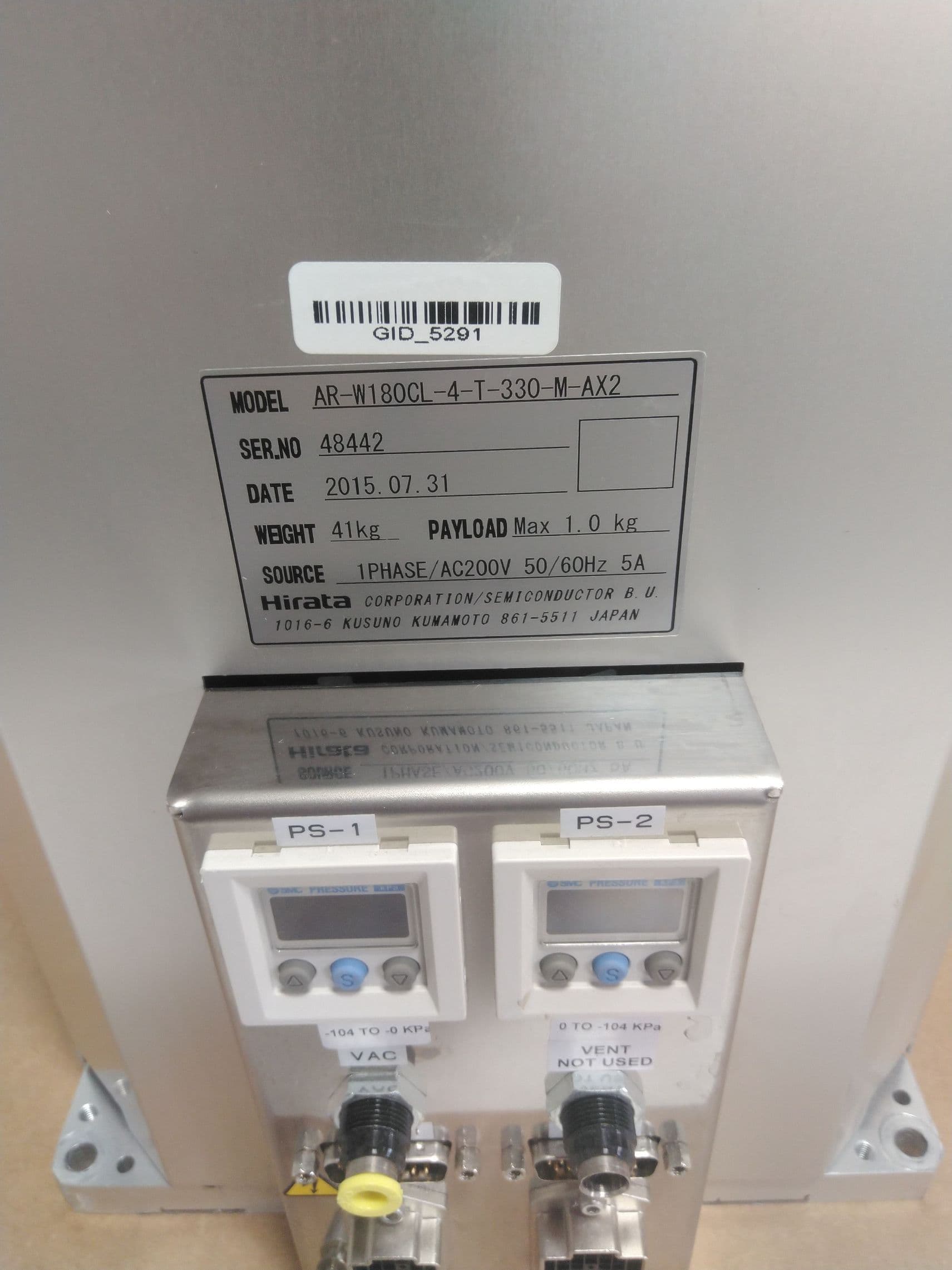Hirata AR-W180CL-4-T-330-M-AX2 Twin Arm Atmospheric Robot - Scuffed Up