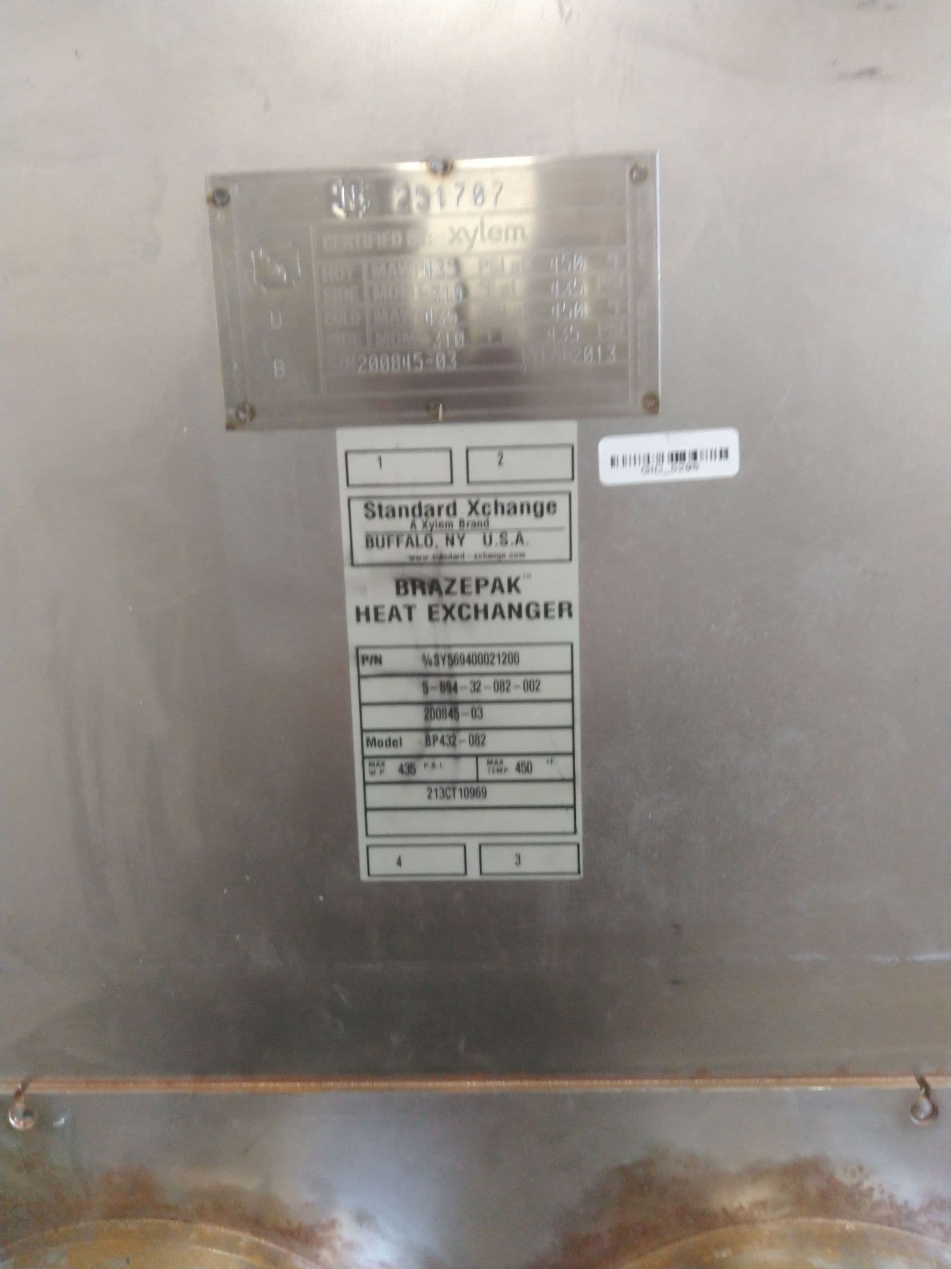 Xylem, Standard Exchange BP 432-082 Brazed plate heat exchanger