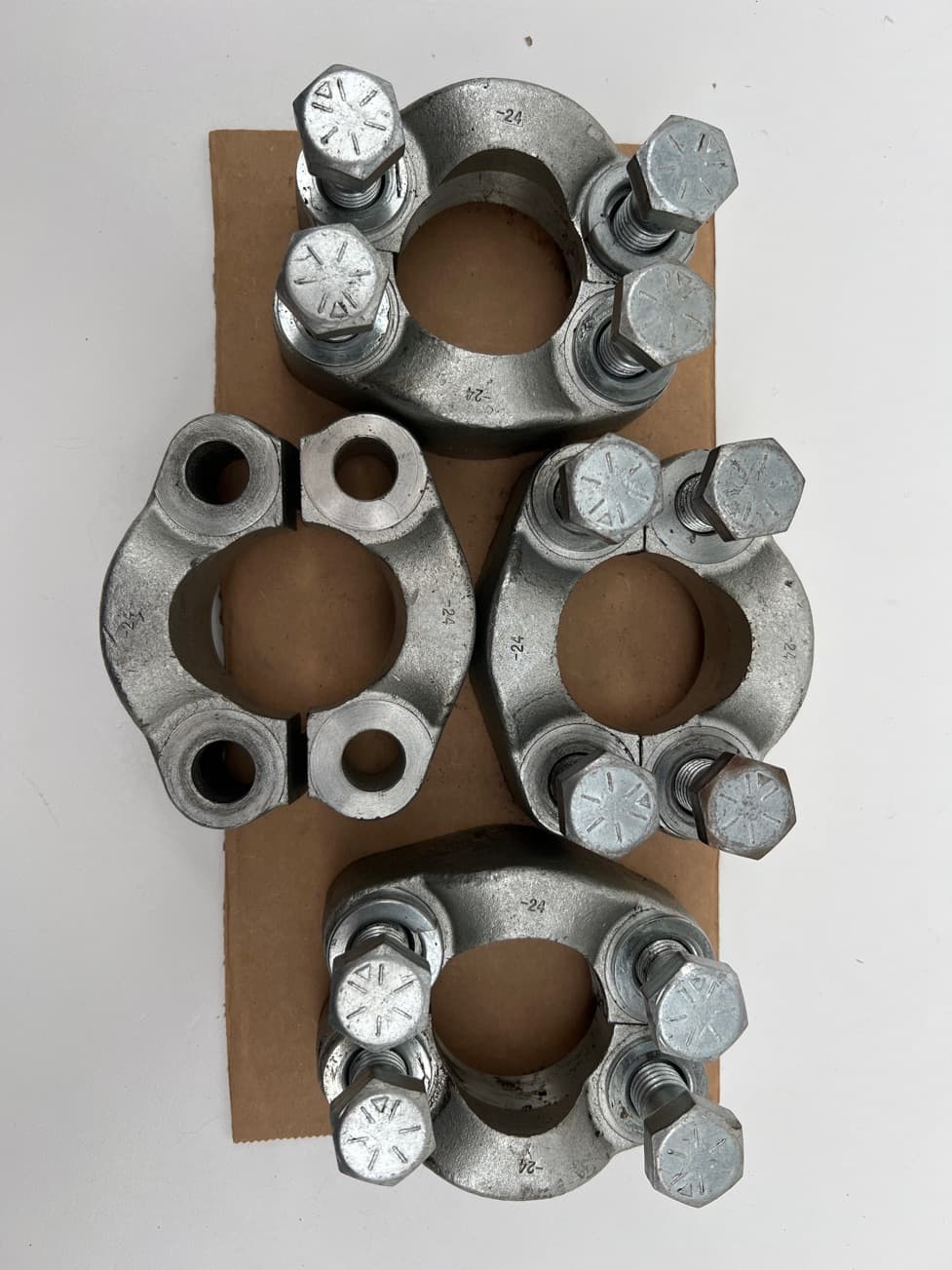 Unknown size 24, 1.5" Lot of 4 Split Flange Clamps