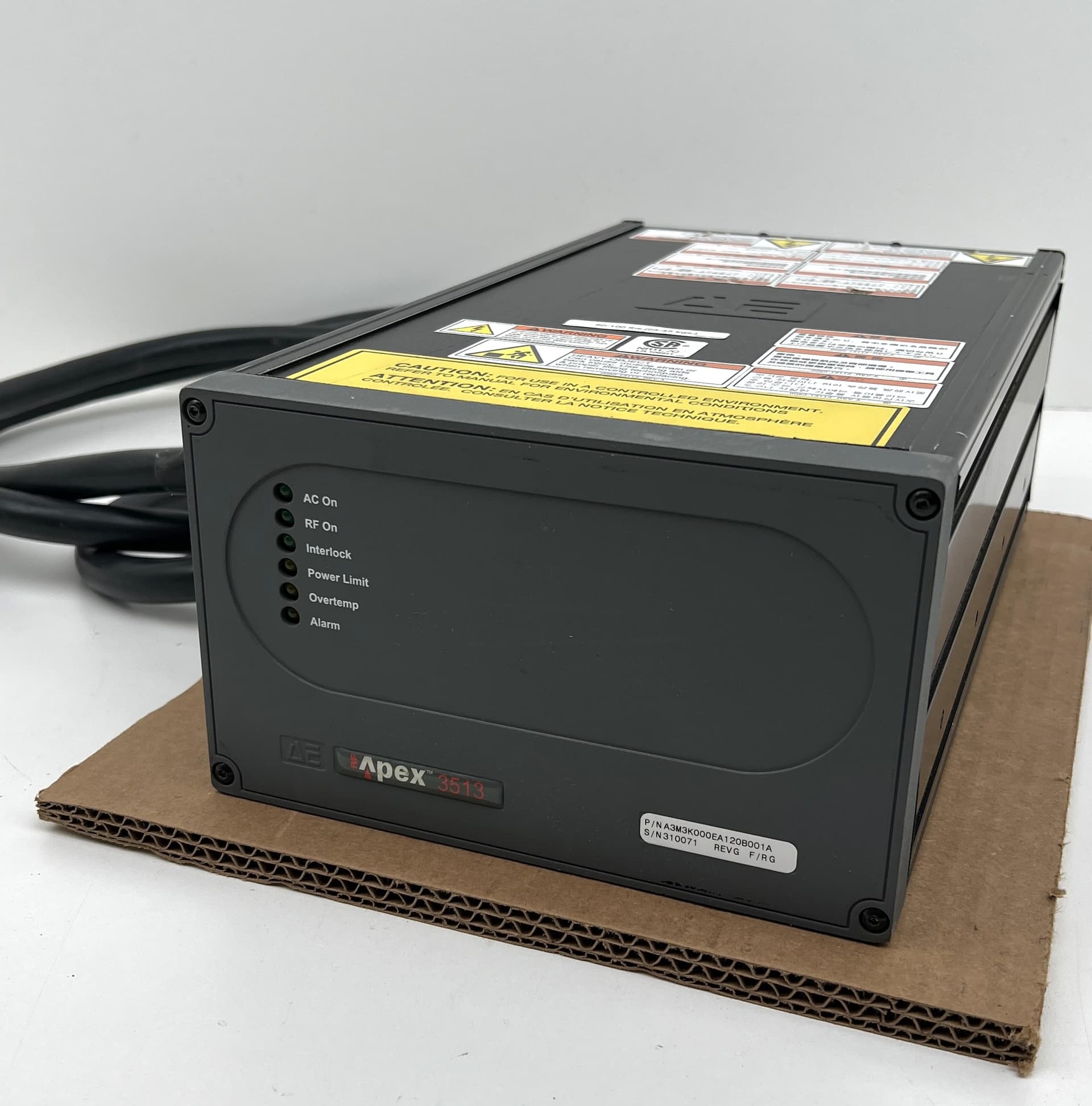 Advanced Energy Apex 3513 RF Generator, 3.5KW, Needs Repair - Cannot Regulate