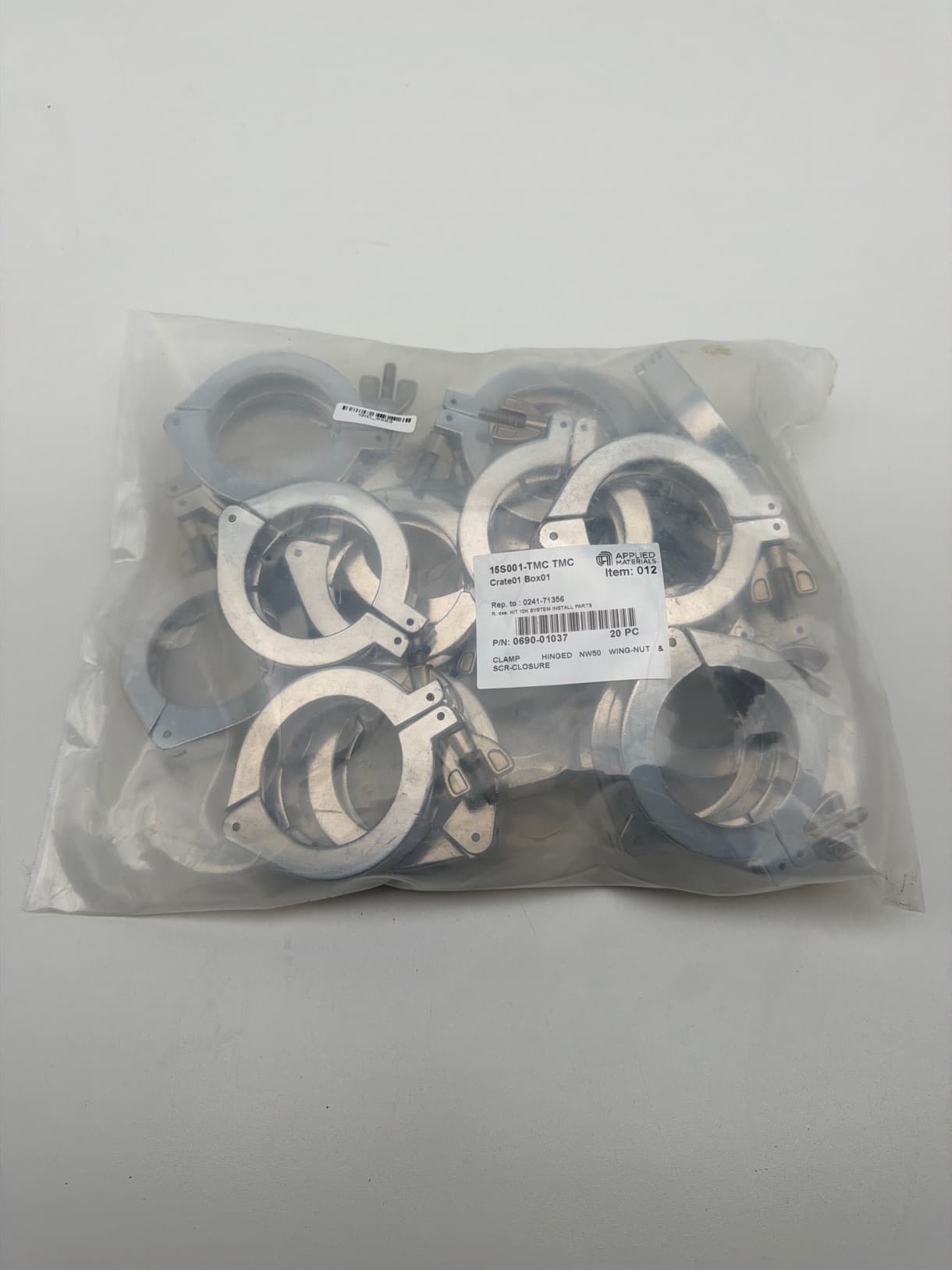 Nor-Cal NW-50-CP ISO-KF Wing Nut Hinged Clamps, Aluminum