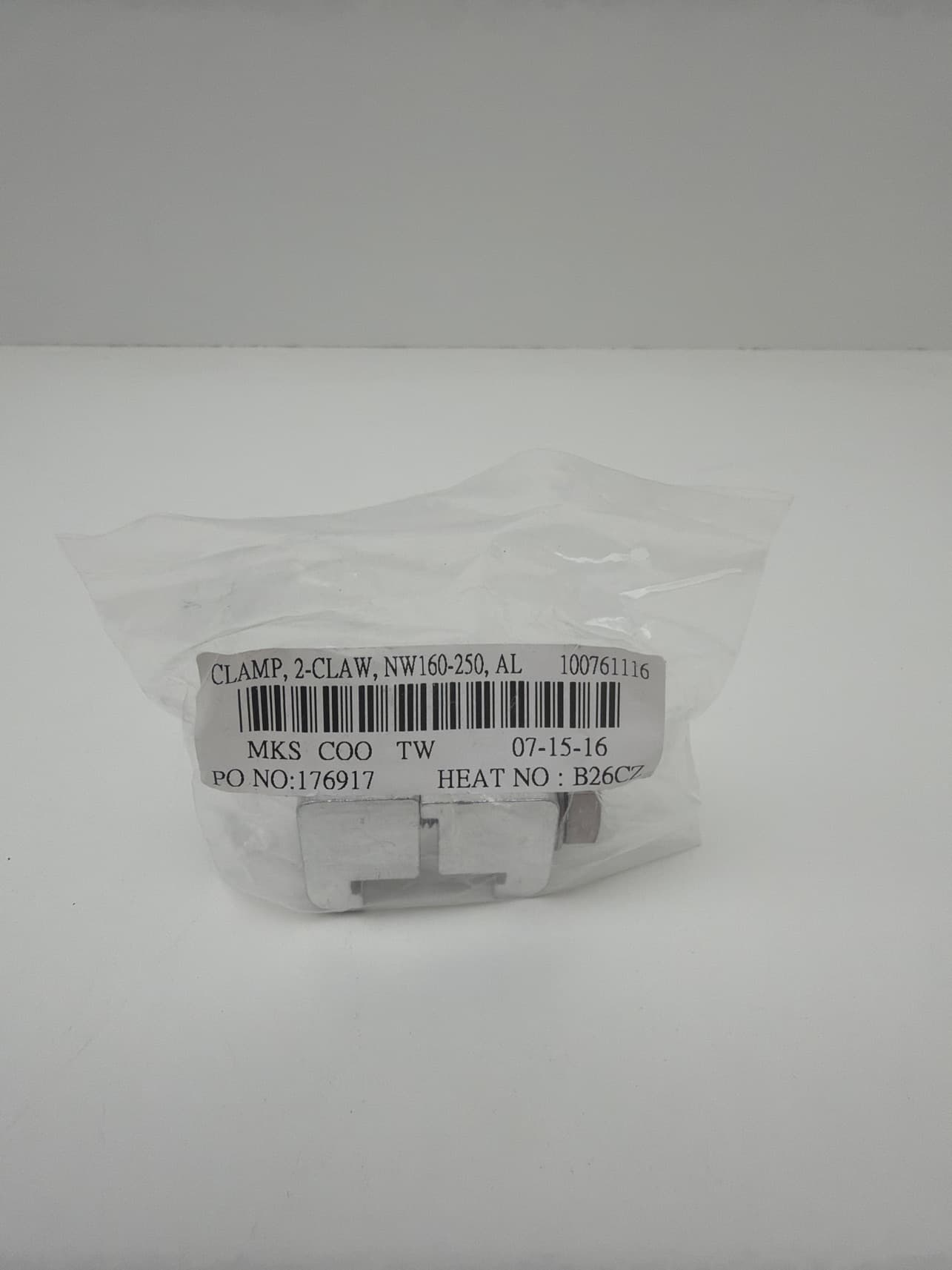 MKS 100761116 Double Claw Flange Clamps NW160 NW200 NW250, Aluminum, M10 Screw