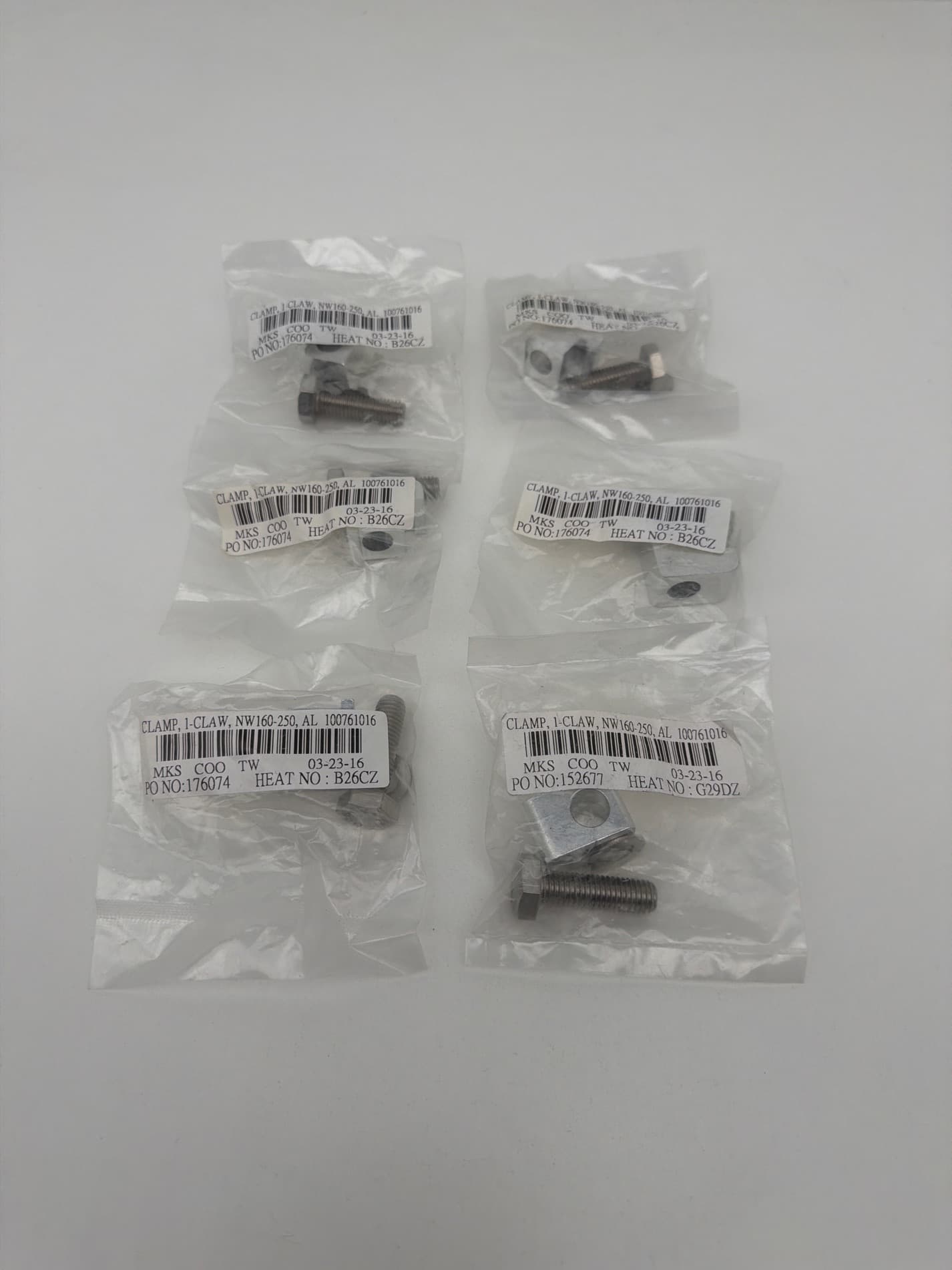 MKS 100761016 Single Claw Flange Clamp, ISO-MF Sizes NW160 to NW250, M10 Thread