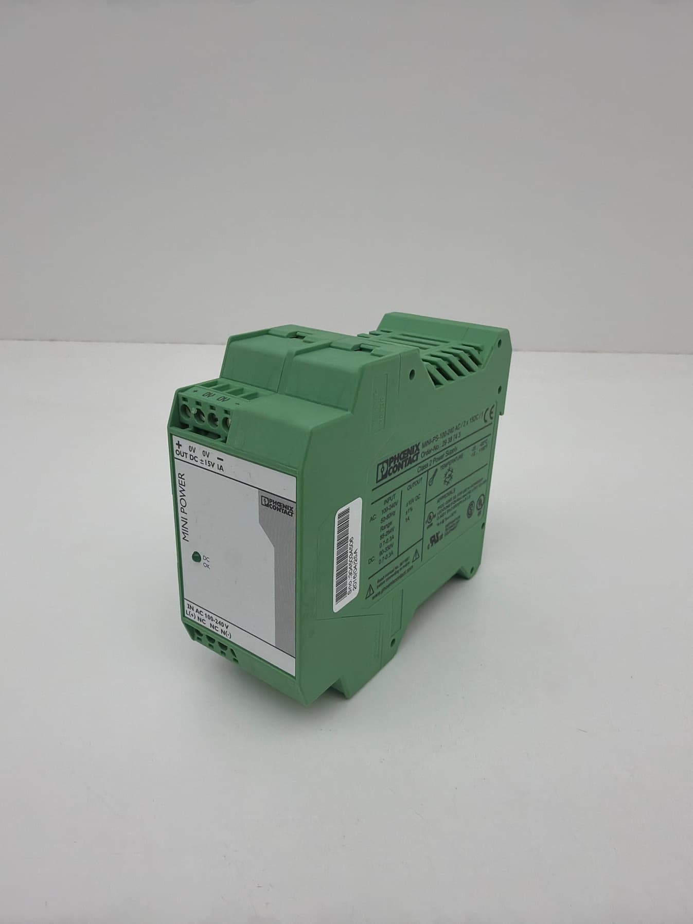 Phoenix Contact 2938743 MINI-PS/100-240AC 2x15VDC/1A Power Supply