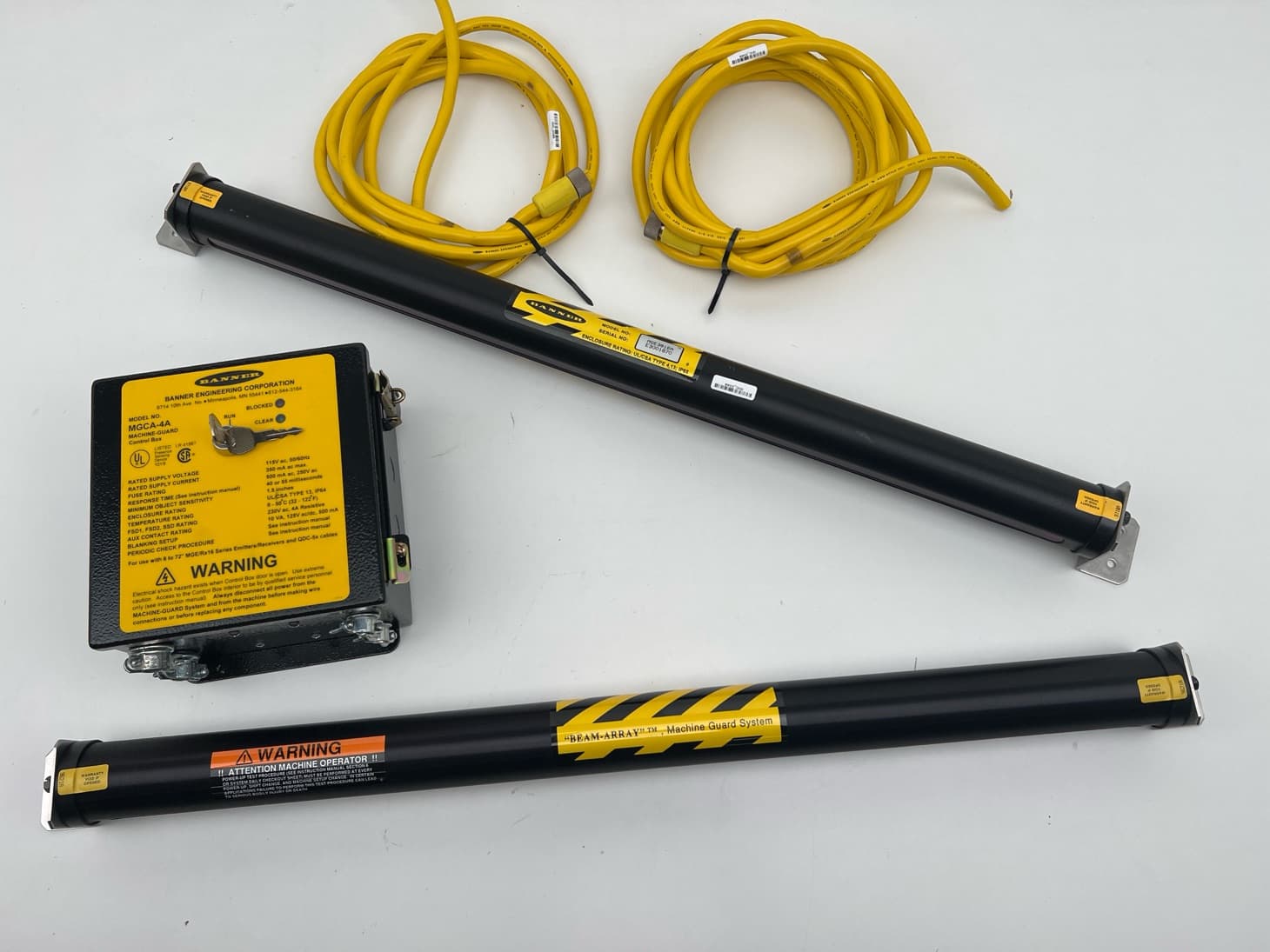 Banner MGE3016A / MGR3016A Emitter / Receiver Light Curtain MGCA-4A Control Box