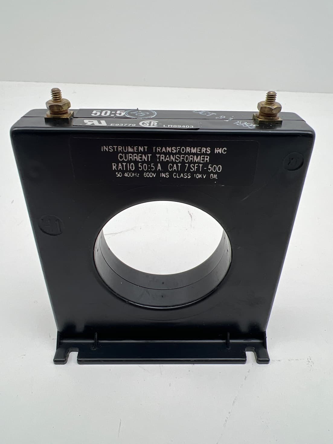 Instrument Transformer Inc. 7SFT-500 Current Transformer, Ratio 50:5A