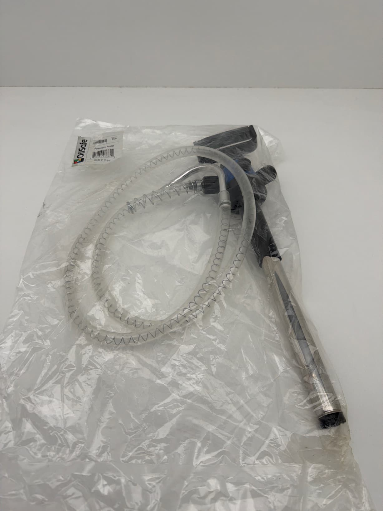 OilSafe 102302 Lubrication Transfer Premium Hand Pump, Blue, ISO 680 w/ Hose