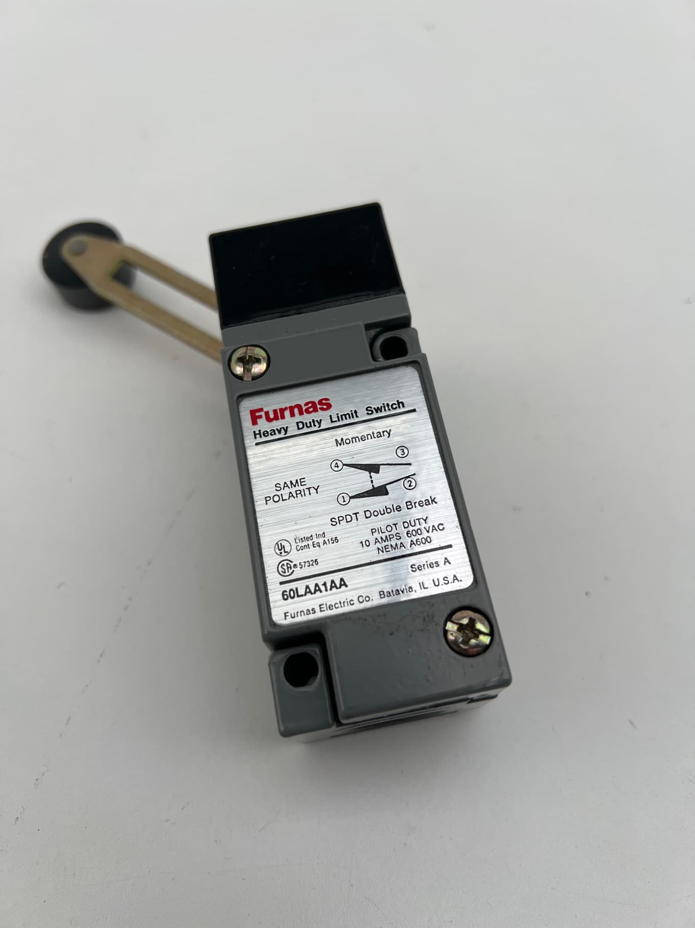 Furnas 60LAA1AA Heavy Duty Limit Switch, SPDT Double Break, 10A, 600VAC, LSZ52J