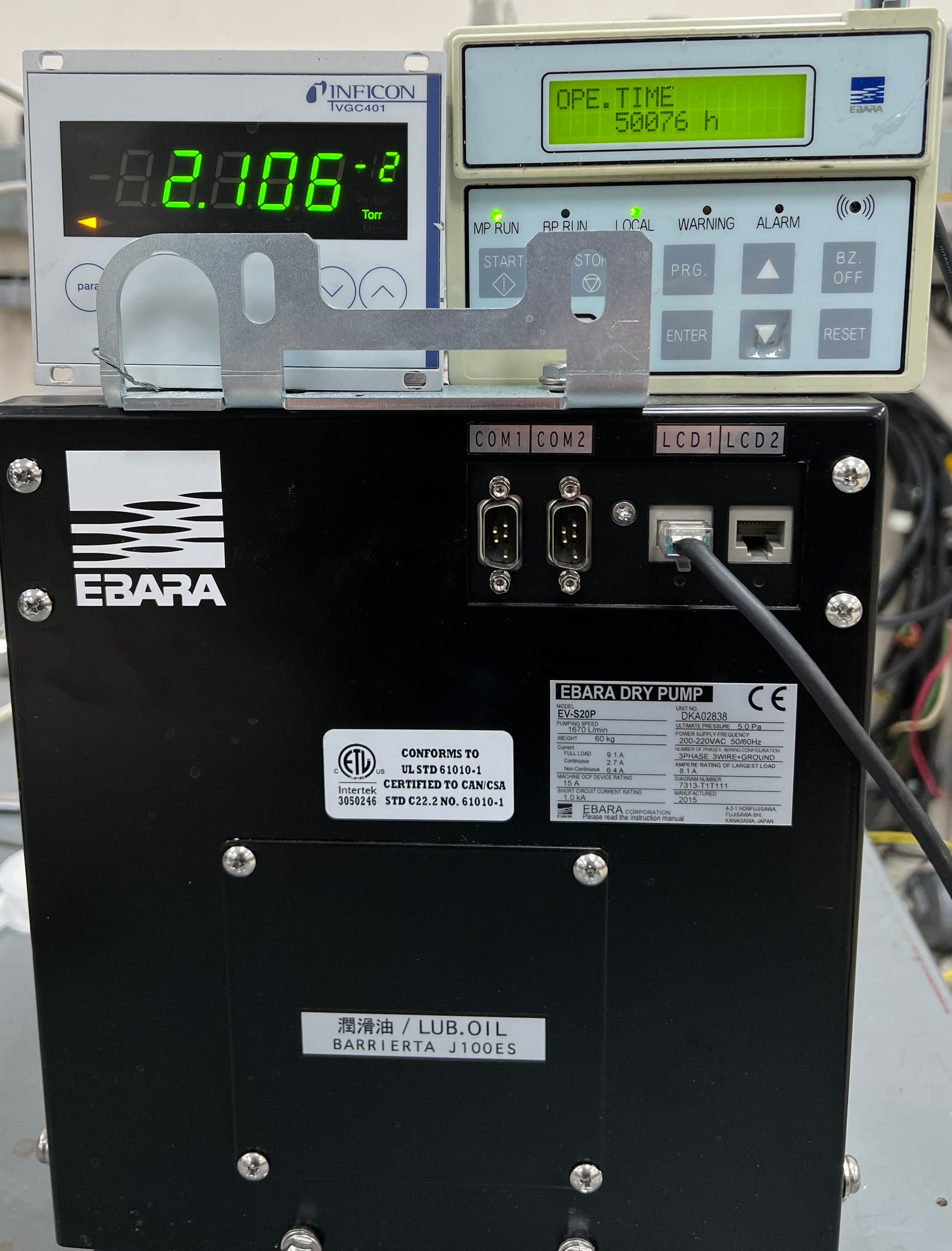 Ebara EV-S20P Dry Vacuum Pump, 1670 L/M, Tested - Working