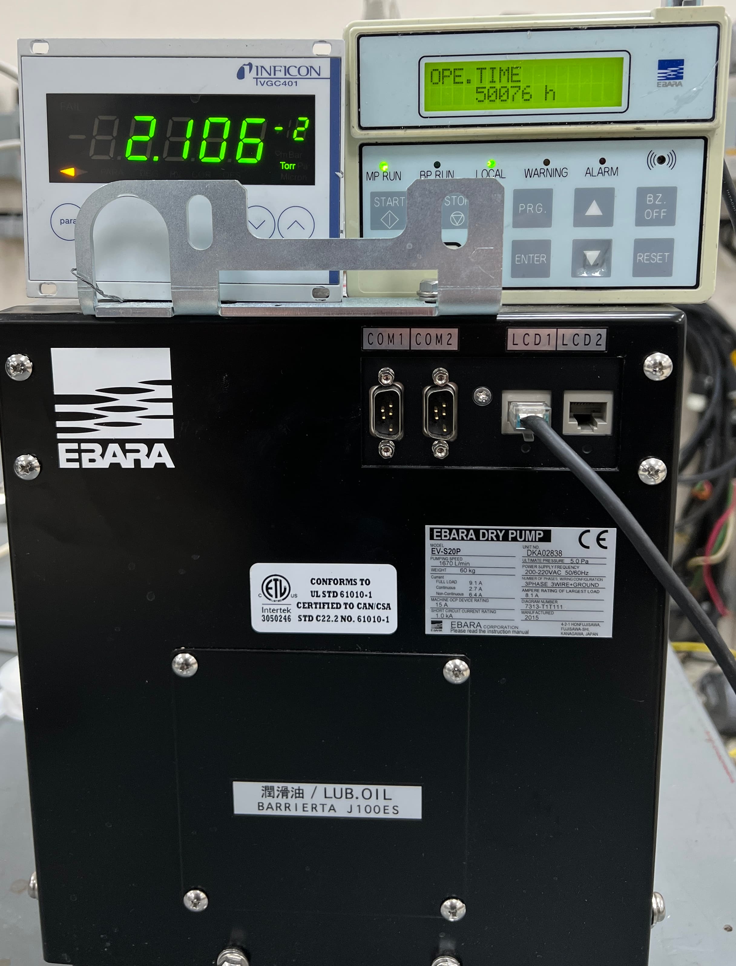 Ebara EV-S20P Dry Vacuum Pump, 1670 L/M, Tested - Working