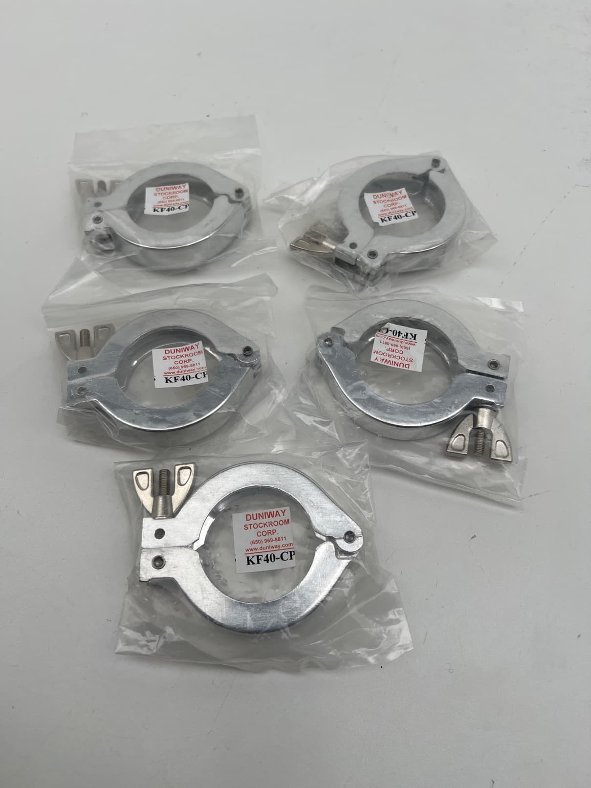 Duniway Stockroom Corp KF40-CP KF40 Clamp, Aluminum, With Wing Nut