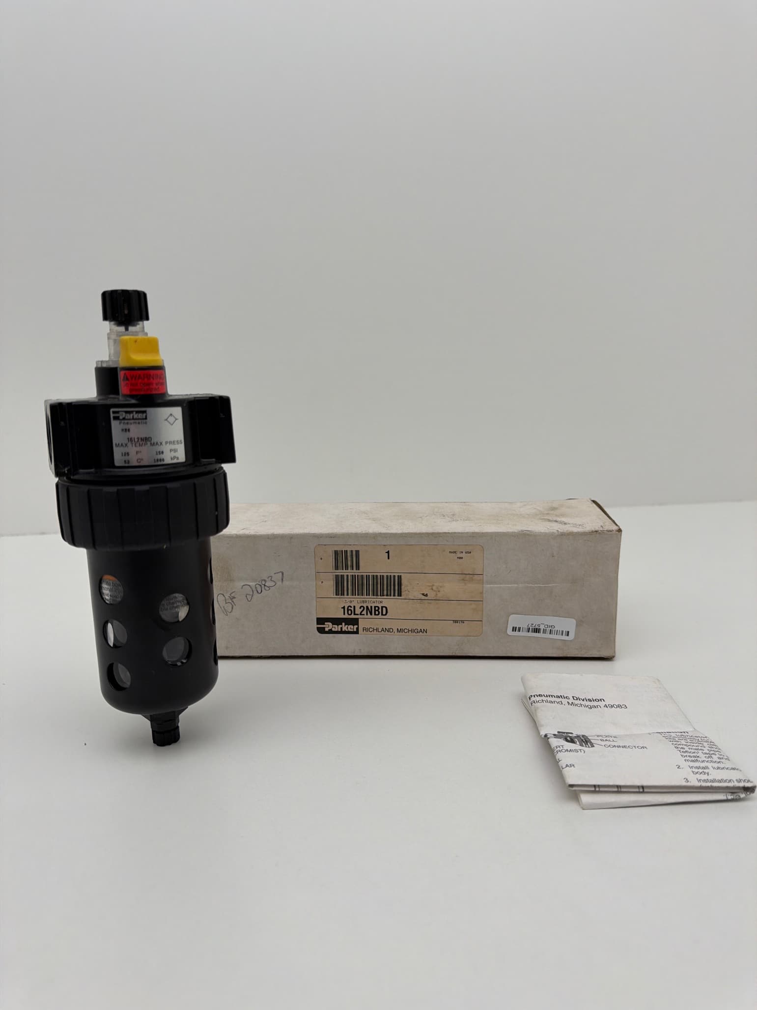 Parker 16L2NBD Pneumatic Air Line Lubricator 3/8" NPT 150PSI Max Pressure