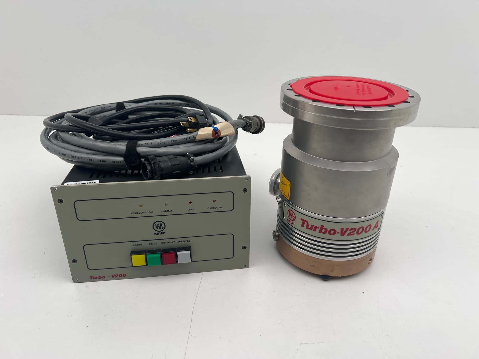 Varian V-200A Turbomolecular Vacuum Pump with V200 Controller & Cable- Working