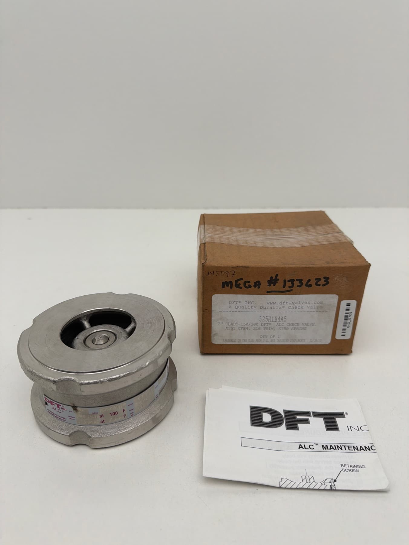 DFT Inc. 525H1B4A5 2" Wafer Check Valve, 316SS, Class 150/300, ALC Series