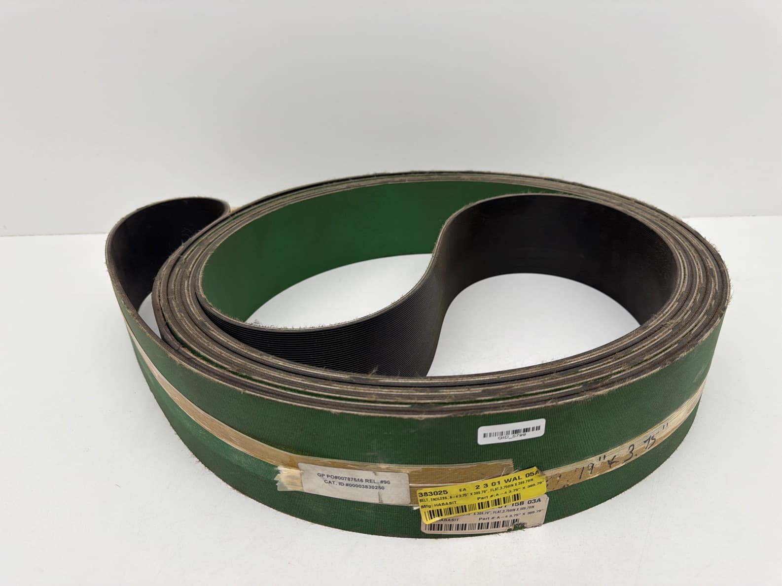 Habasit A-4 3.75" x 389.79" Endless Power Transmission Belt, 383025