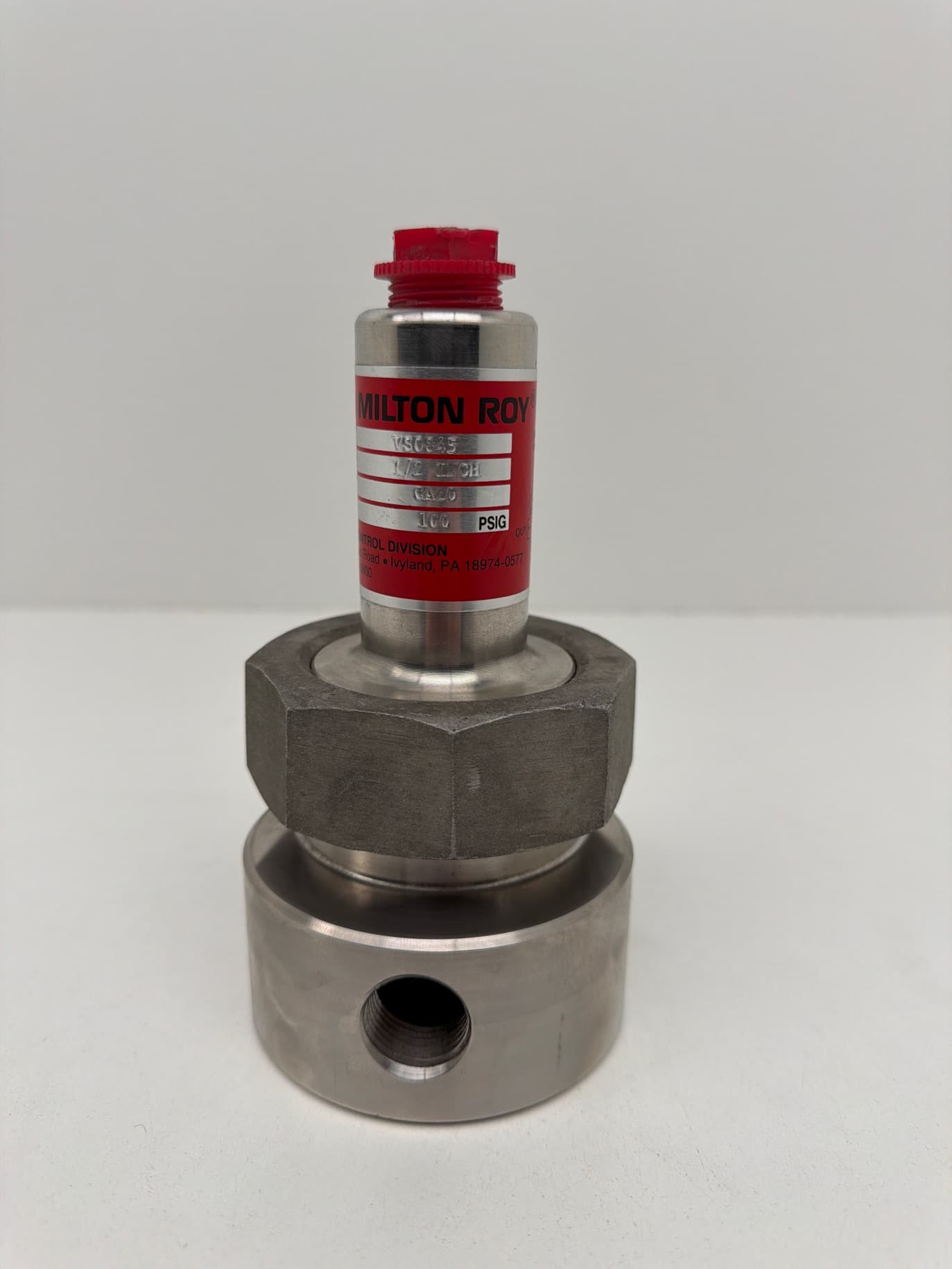 Milton Roy VS0845 Safety Relief Valve, 100PSI, 1/2"NPT, Stainless Steel