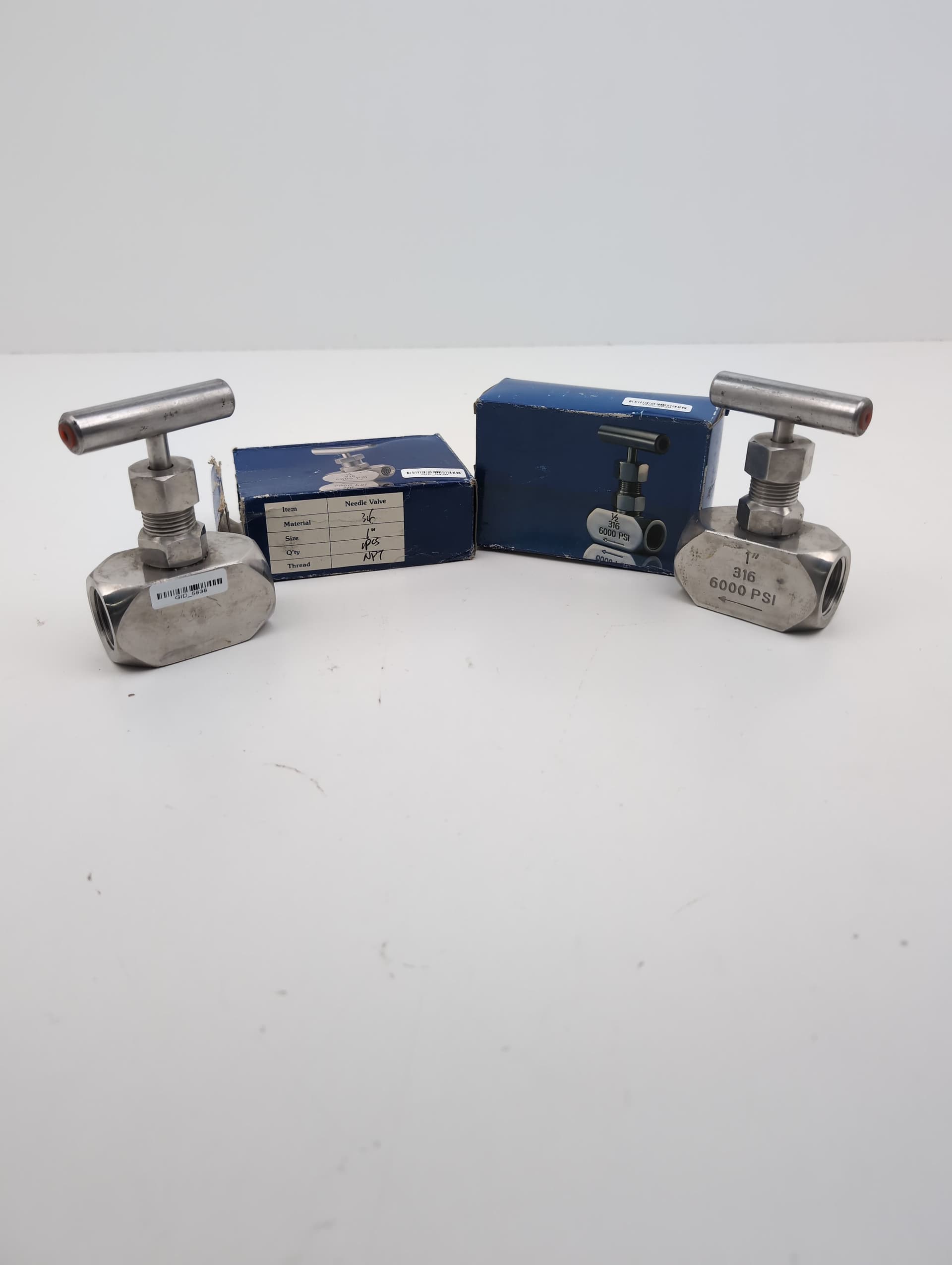 1" FNPT Needle Valve 316SS, 6000PSI