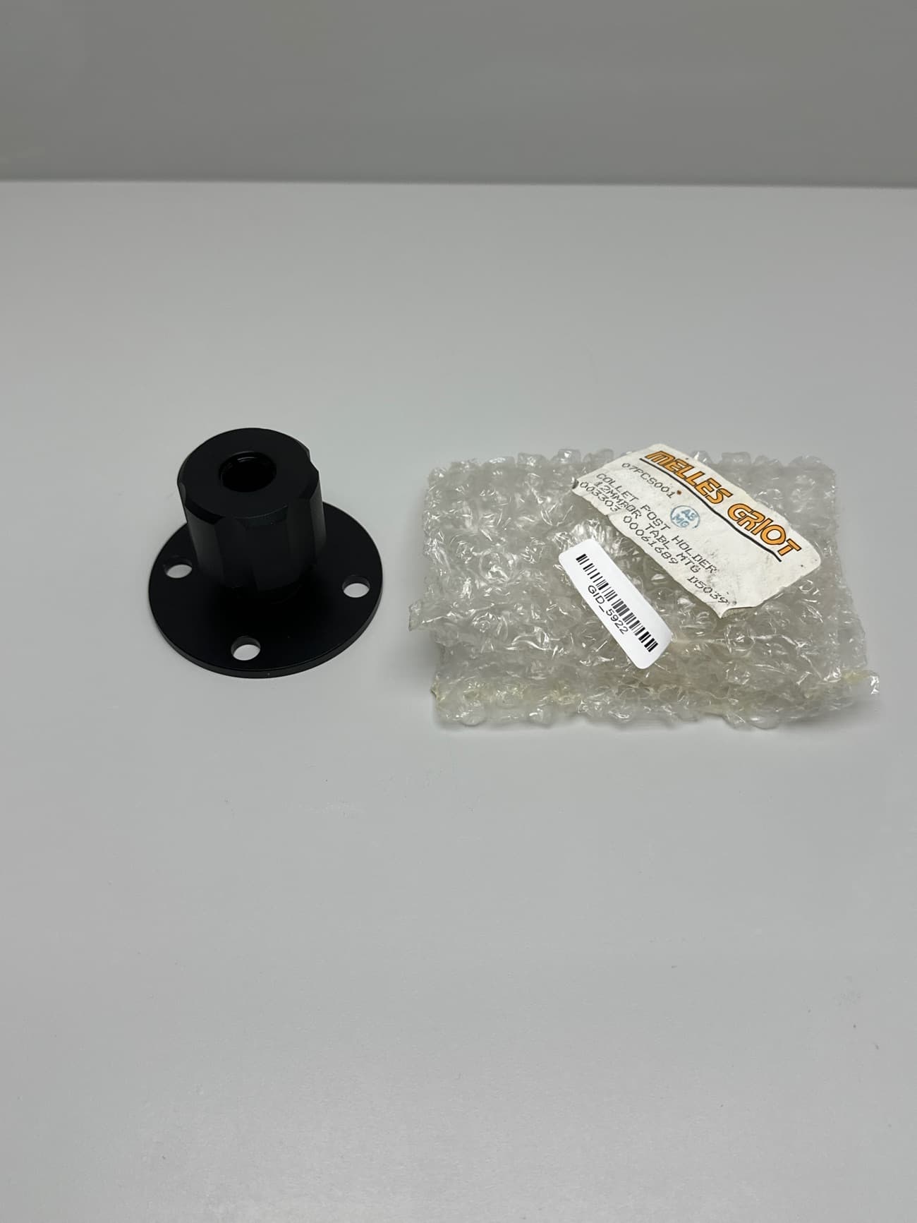 Melles Griot 07 PCS 001 Collet Post Holder, 12mm w/Flanged Base