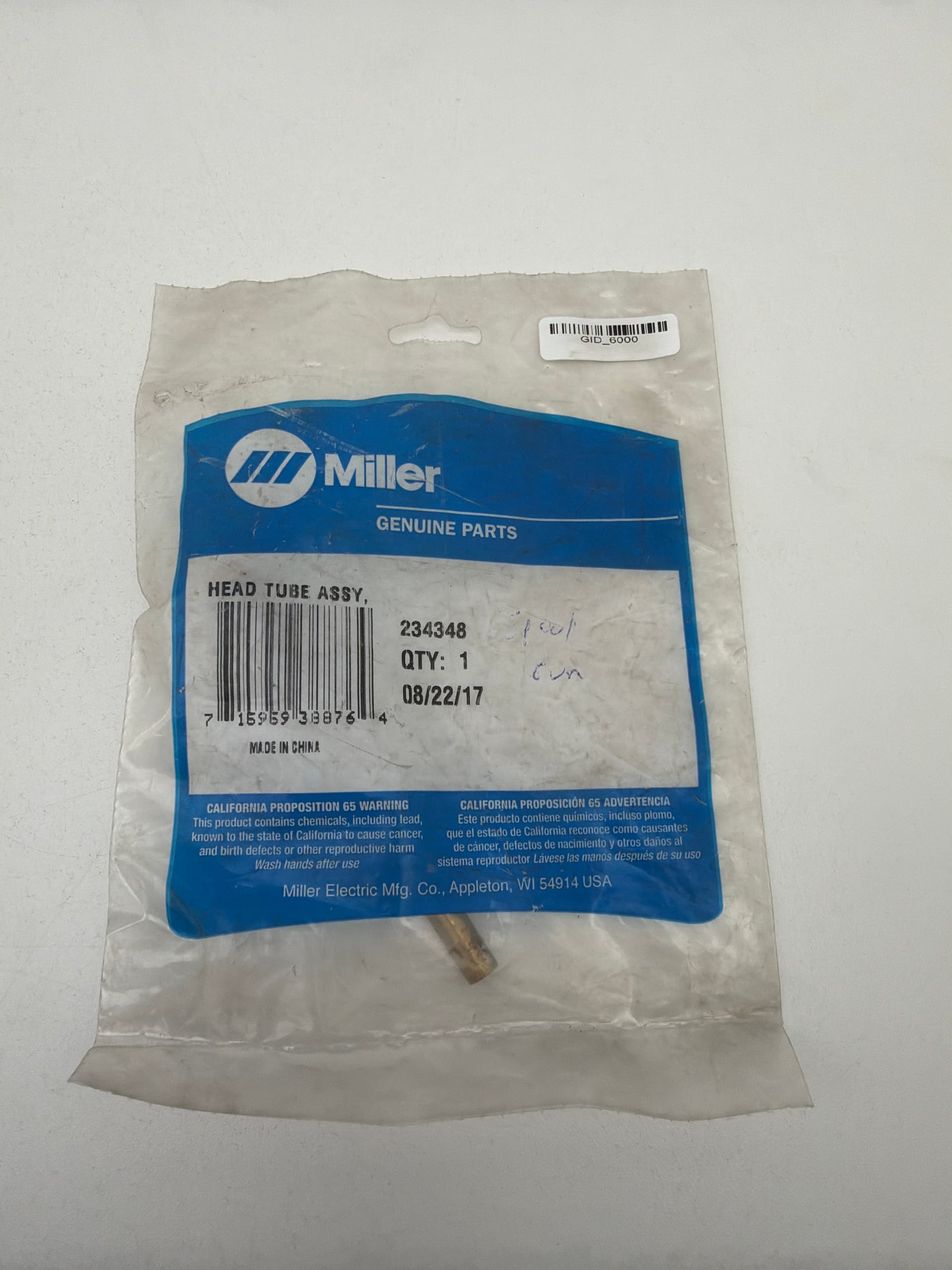 Miller 234348 Head Tube Assembly for Spoolmate 100 Spool Gun