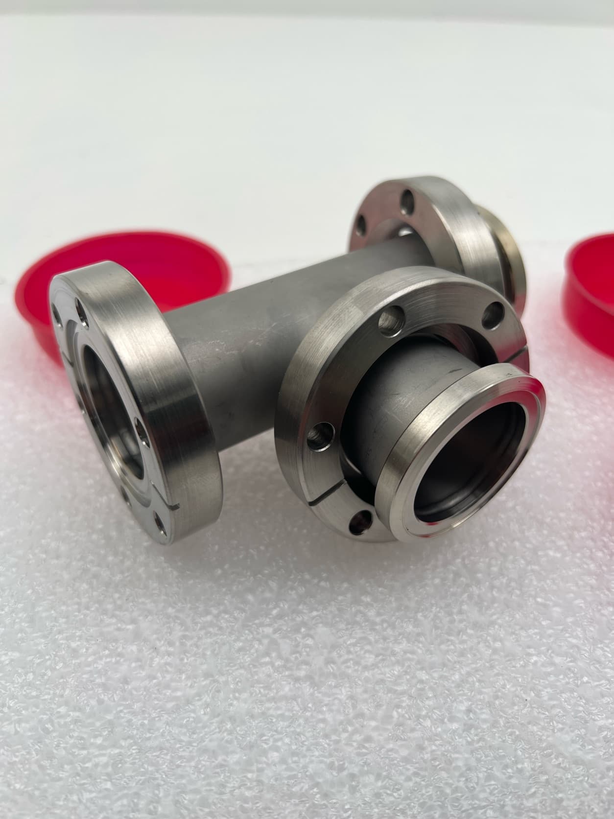DN35CF-DN40CF 2.75" OD Conflat Tee, tube id 1.375" 304 SS, 4.875" L