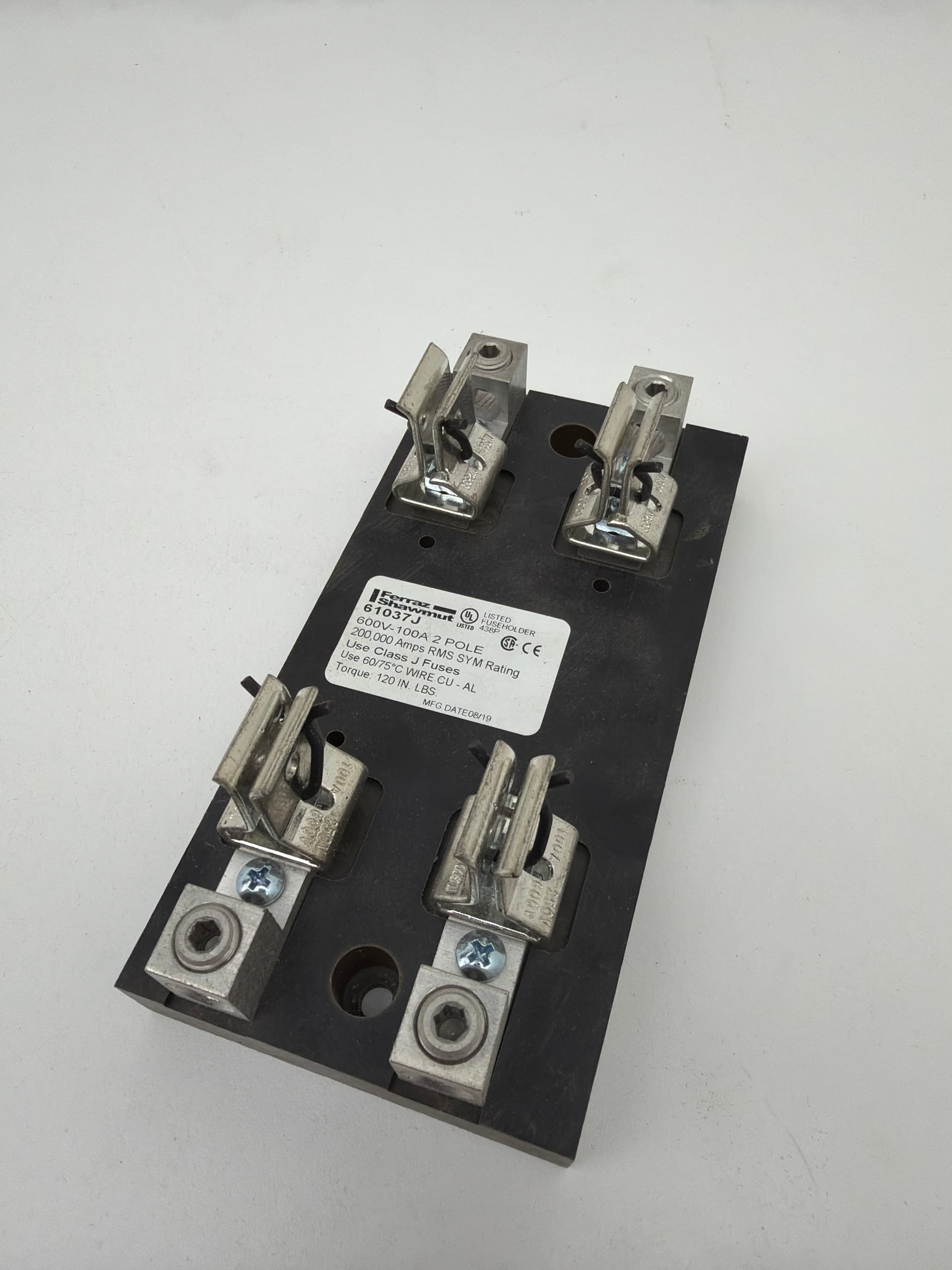 Ferraz Shawmut 61037J Class J Fuse Holder, 600V, 100Amp, 2 Pole