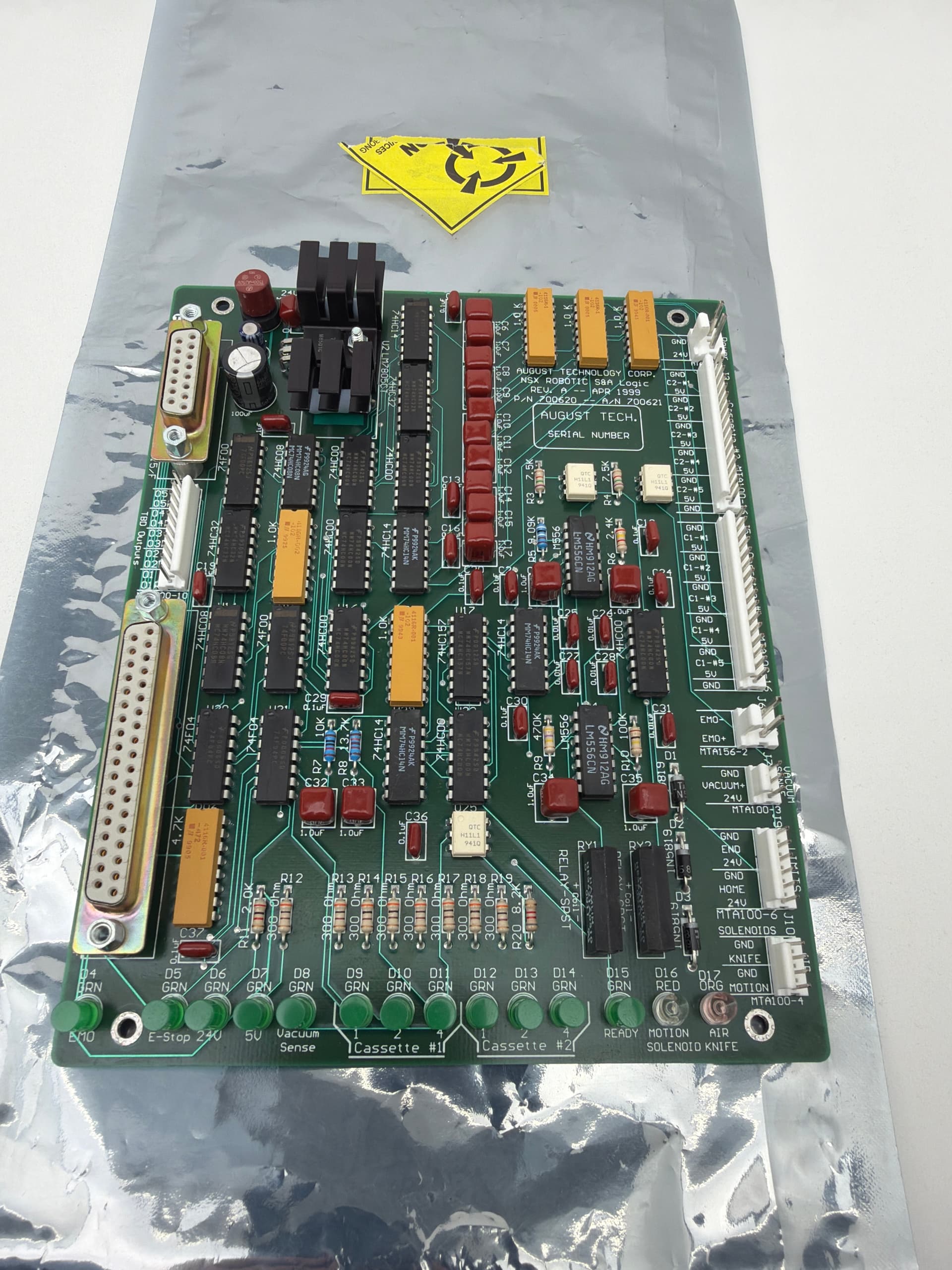 August Technology 700620 Rev A NSX Robotic S&A Logic Circuit Board A/N: 700621