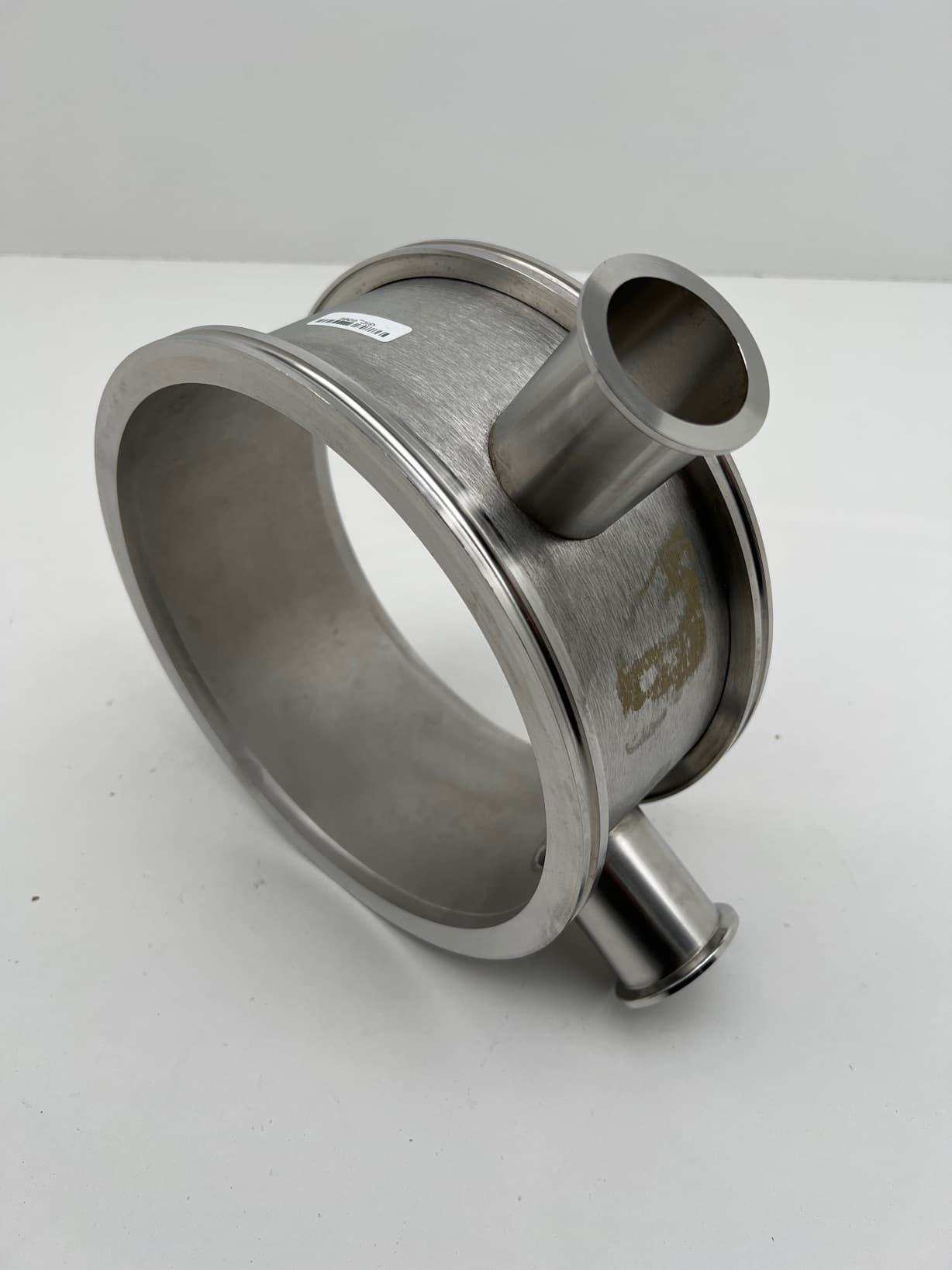 ISO 200 9.5" OD 304 SS Chamber Spool with 2 KF 40 Radial Fittings at 90 degrees