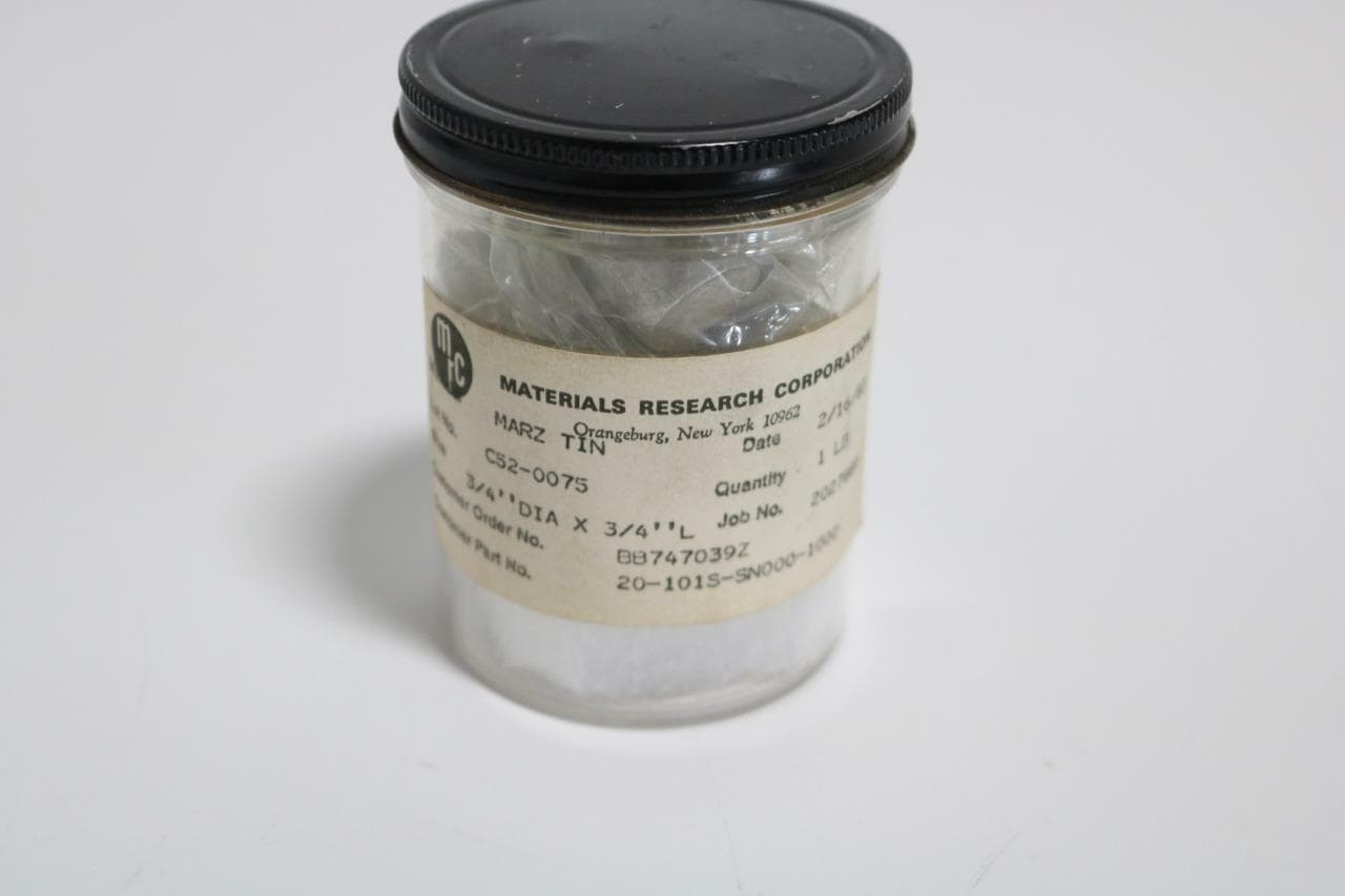 Materials Research Corporation Marz Tin Pellets 3/4"D x 3/4"L - 1 lb