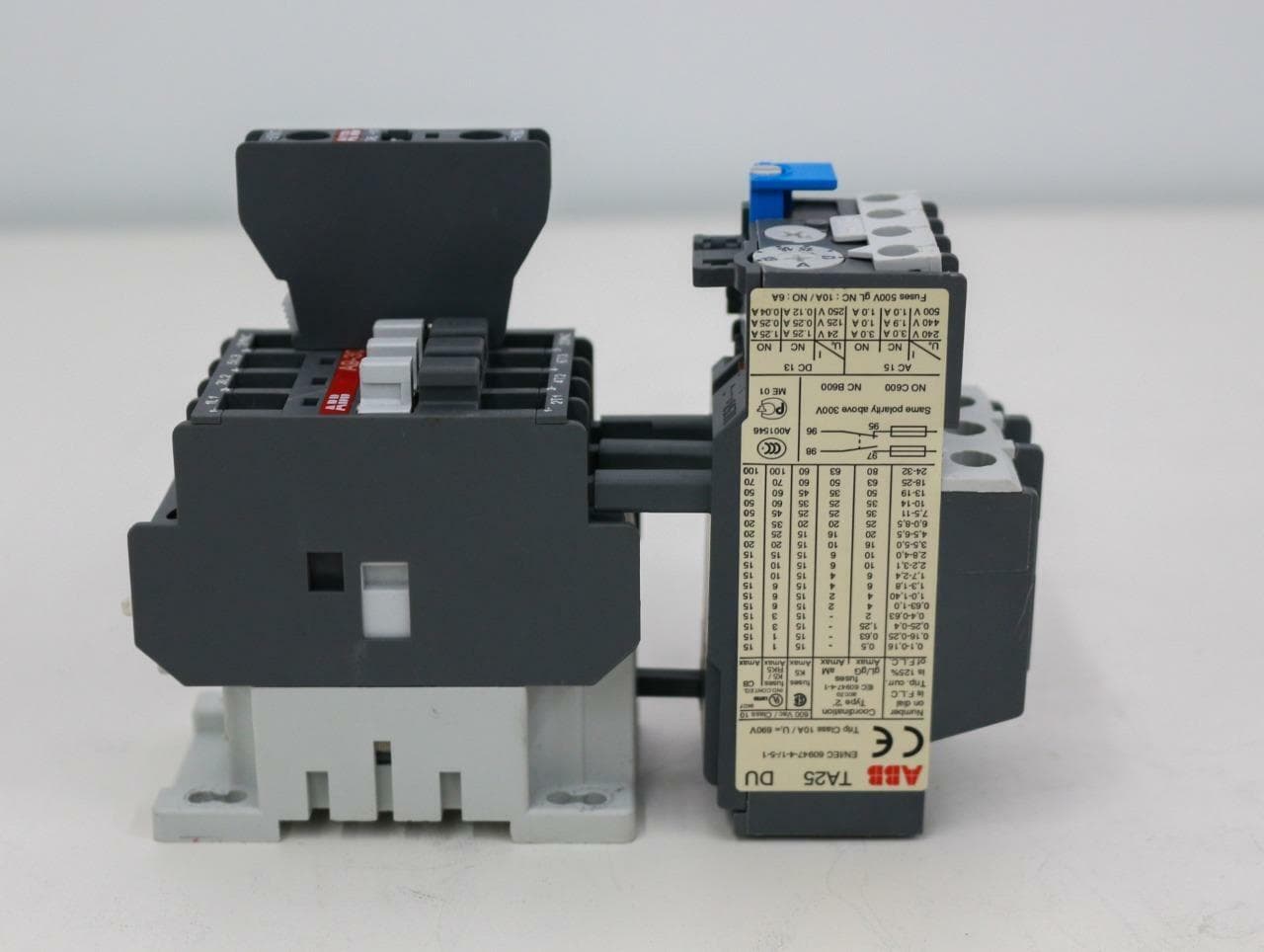 ABB A9-30-01 Contactor with TA25DU Overload Relay and CA5-10 Auxiliary Contact