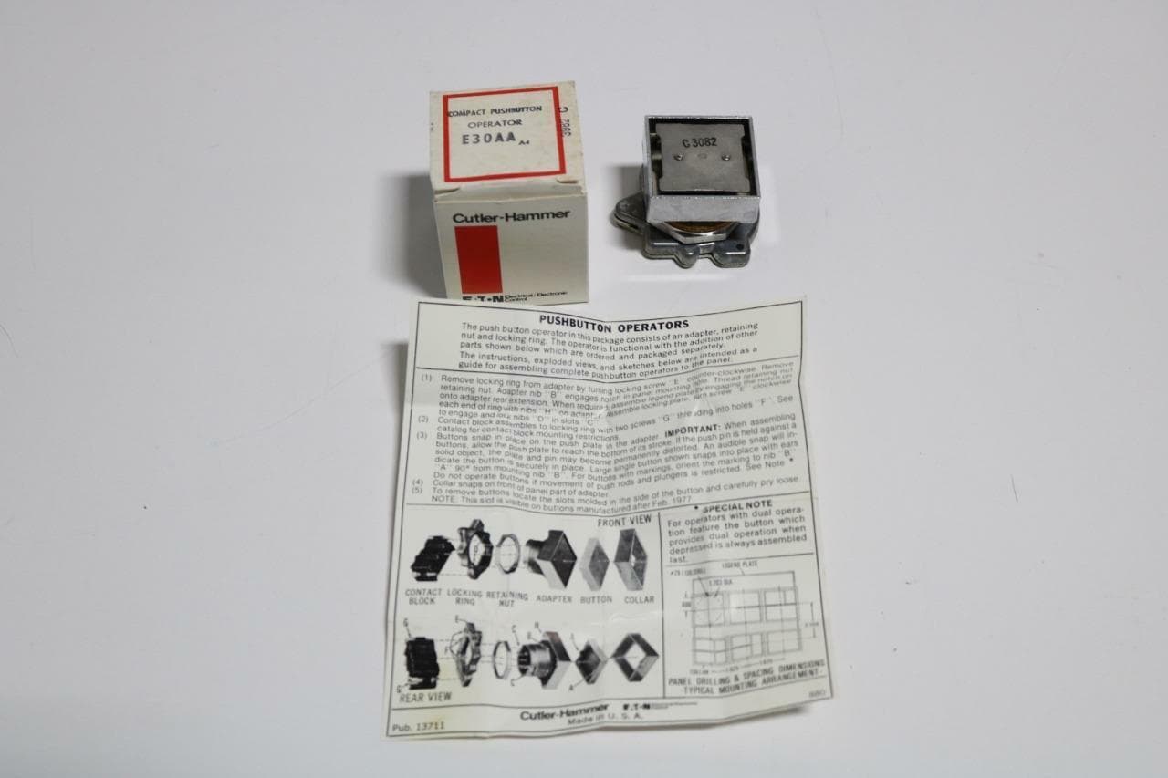 Eaton Cutler-Hammer E30AA Compact Pushbutton Operator