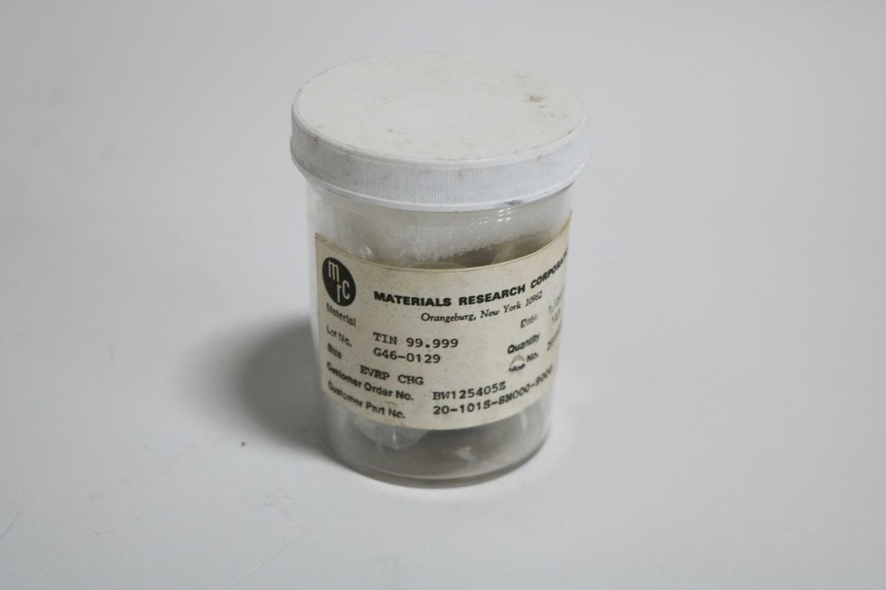 Materials Research Corp Tin 99.999% Pure Evaporation Pellets 3/4"D x 3/4"L 1 lb