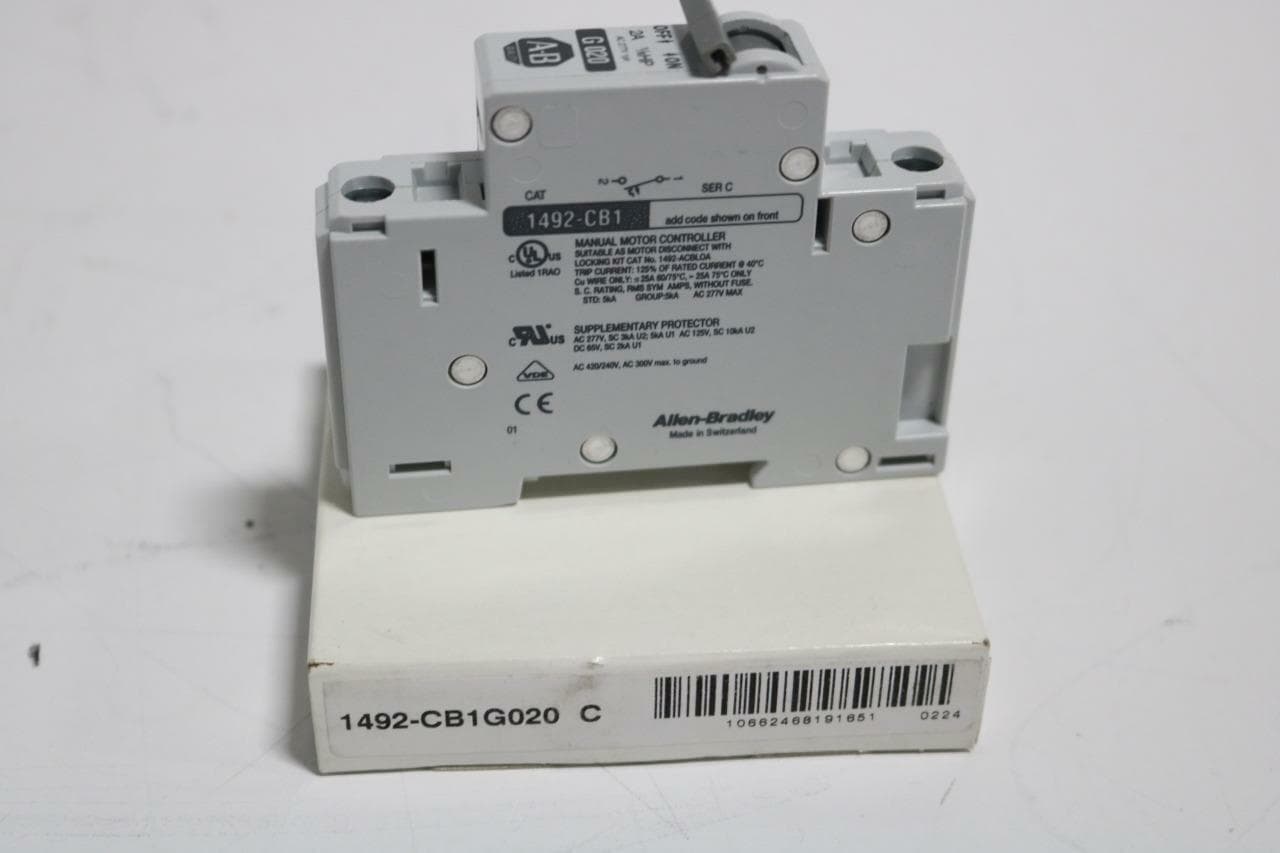 Allen-Bradley 1492-CB1G020 SER C Circuit Breaker, 2A, 1/8HP, 1P, 277V