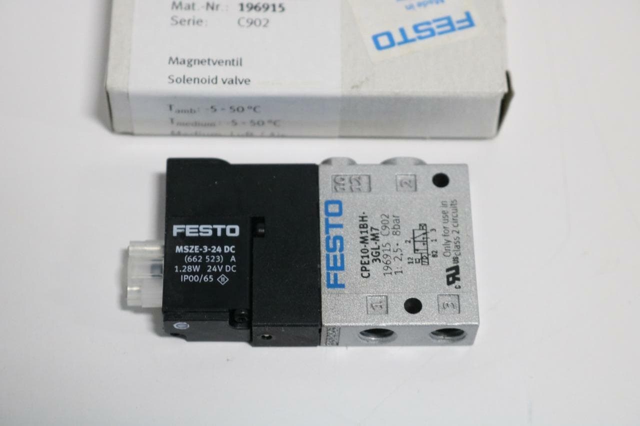Festo CPE10M1BH3GLM7 CPE10-M1BH-3GL-M7 Solenoid Valve 196915