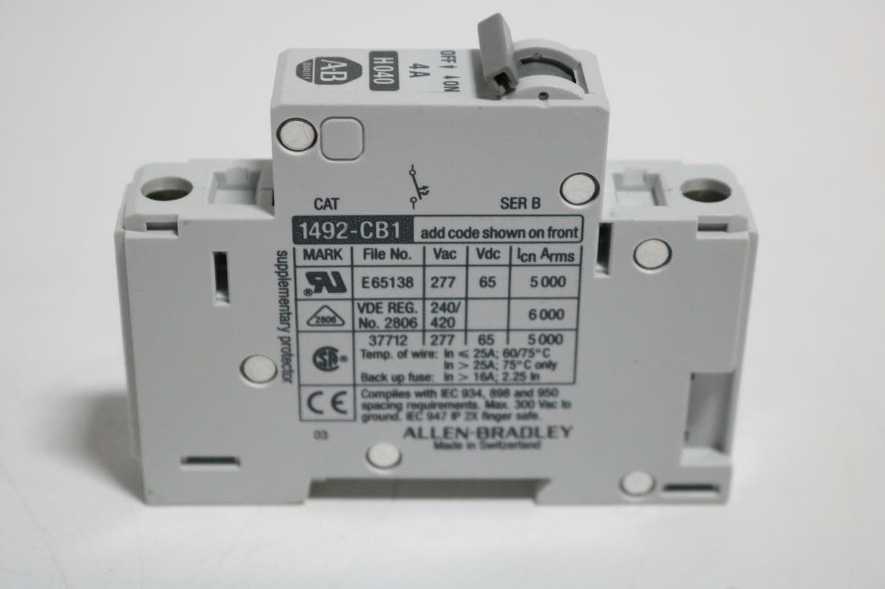 Allen-Bradley 1492-CB1H040 Circuit Breaker Ser B, 4A