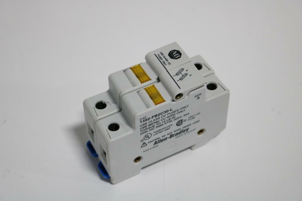 Allen-Bradley 1492FB2C30L 1492-FB2C30-L Fuse Holder with 2 Fuses