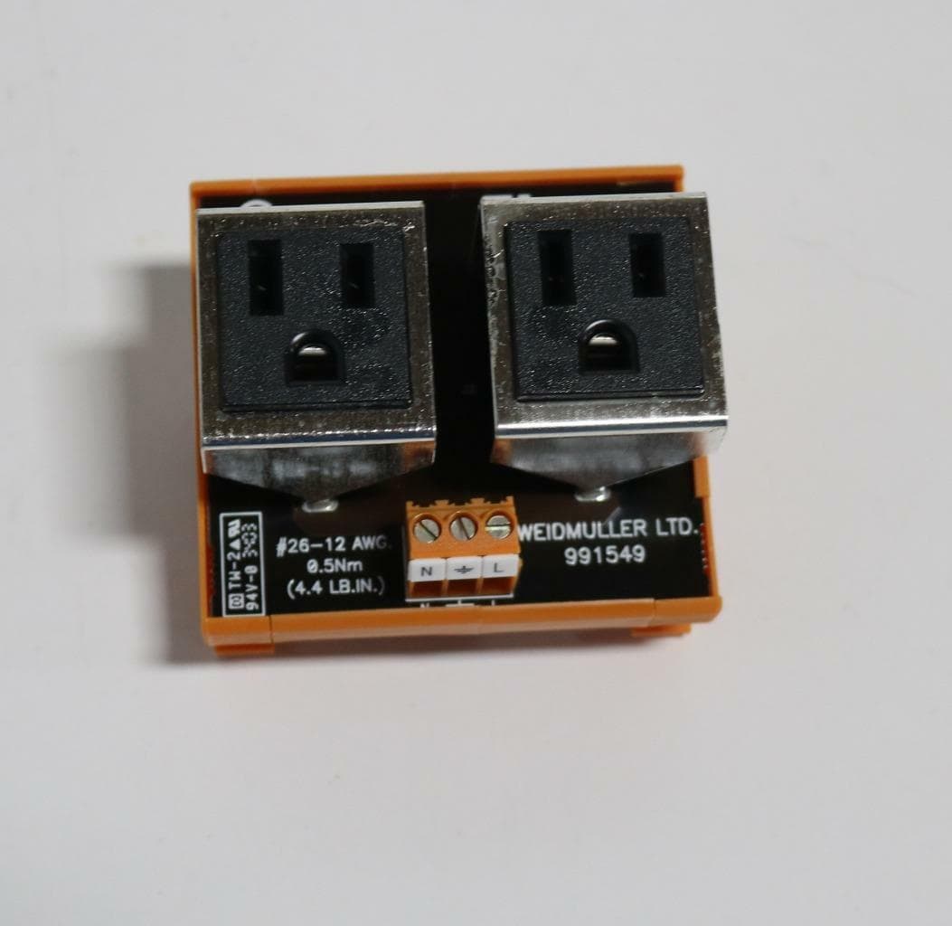 Weidmuller 991549 Duplex 120VAC Outlet DIN Rail Mount