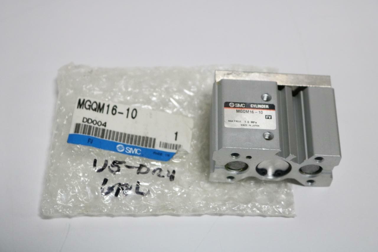SMC MGQM16-10 Slide Bearing Guided Air Cylinder, 16mm Bore, 10mm Stroke