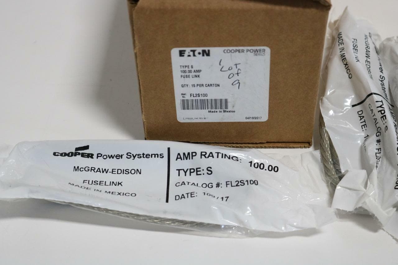 Cooper FL2S100 Lot of 9 Type S 100 Amp Fuse Links