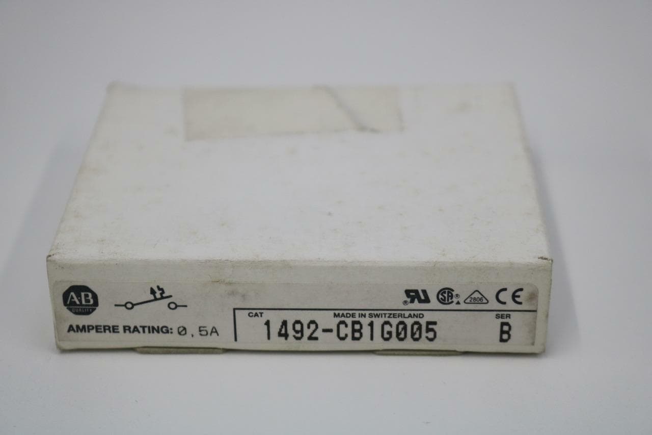Allen-Bradley 1492-CB1G005 DIN Rail Mount Circuit Breaker, Ser B, 0.5A