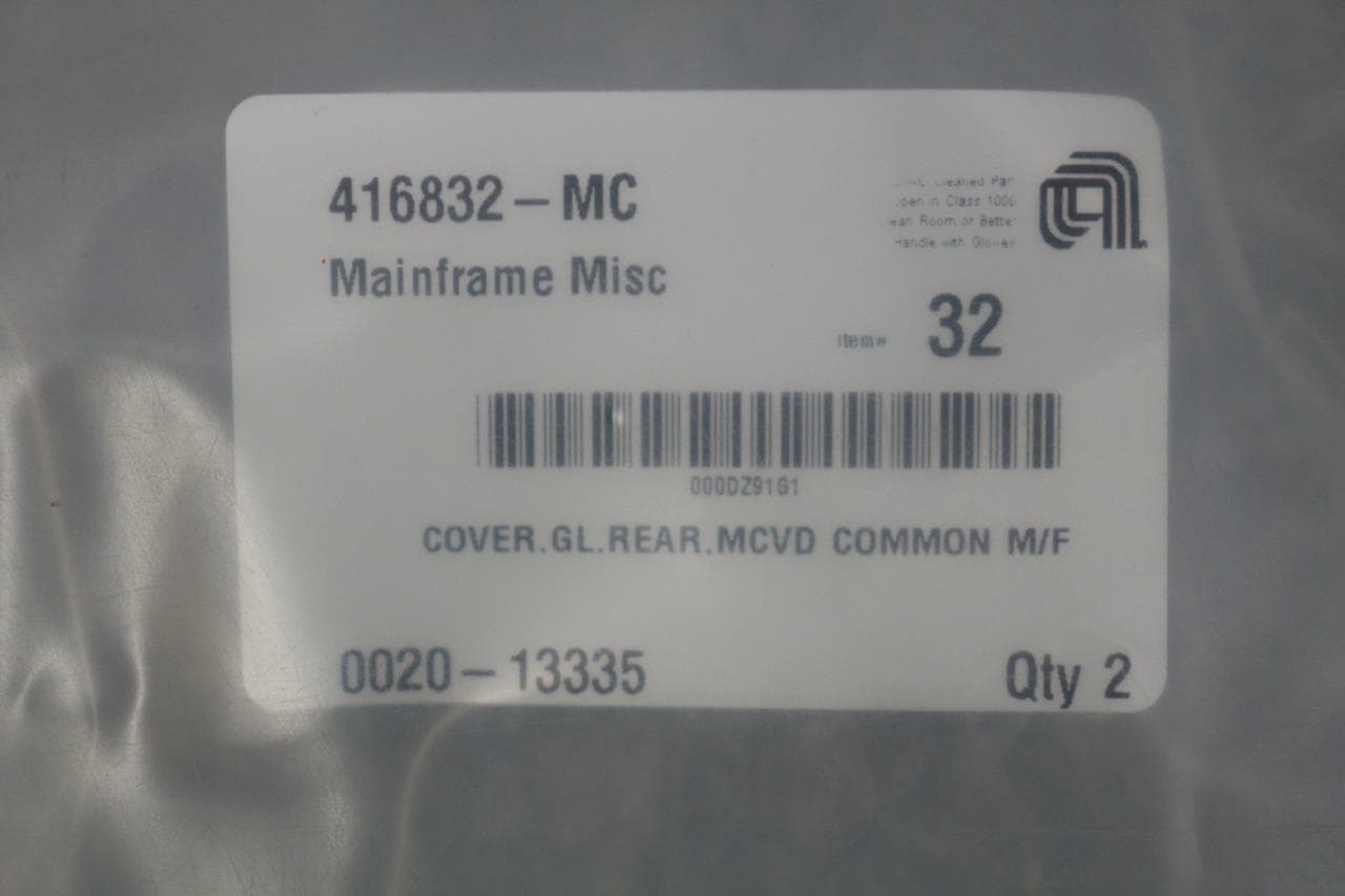 AMAT Applied Materials 0020-13335 Lot of 2 Cover, GL. Rear. MCVD Common M/F
