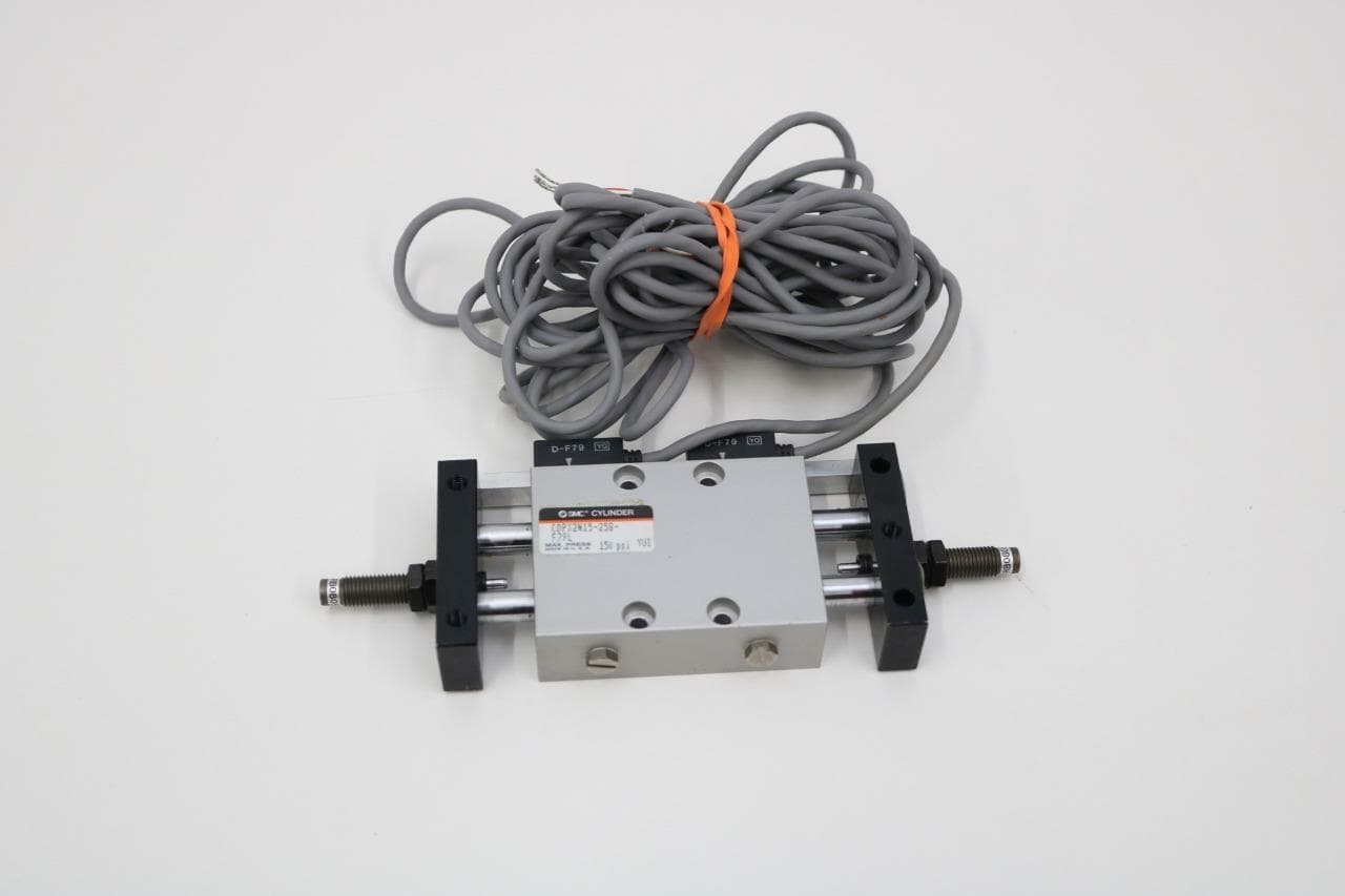 SMC CDPX2N15-25B-F79L Dbl Rod Guided Cylinder w/2 RBO 805 Shock Absorbers