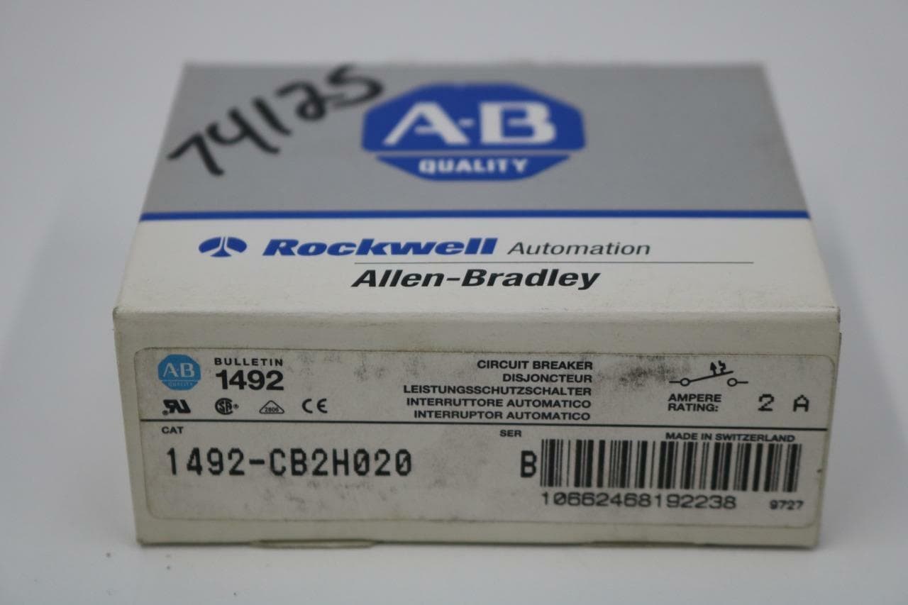 Allen-Bradley 1492-CB2H020 DIN Rail Mount Circuit Breaker, Ser B, 2A