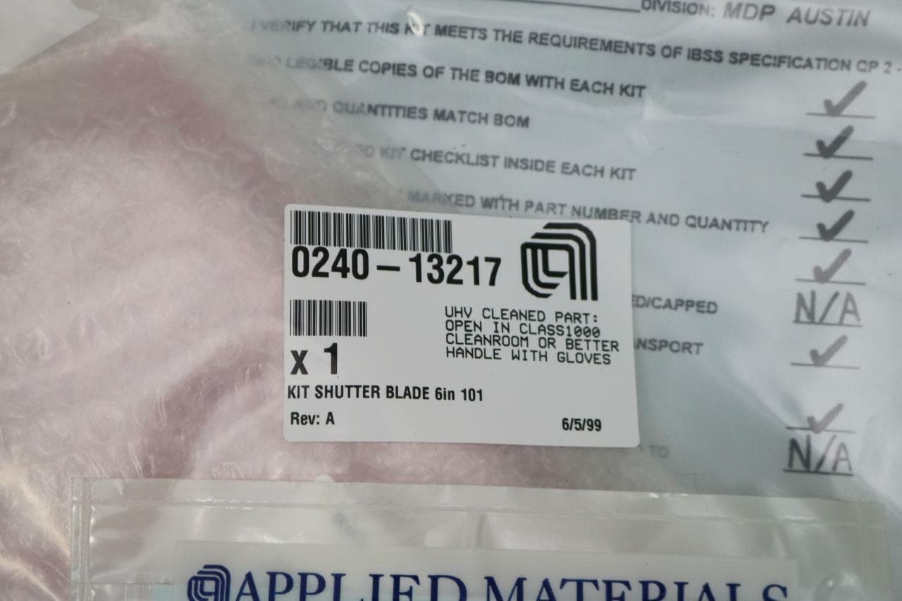 AMAT Applied Materials 0240-13217 Kit Shutter Blade 6" 101