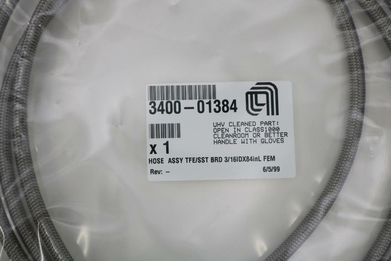 AMAT Applied Materials 3400-01384 Hose Assy TFE/SST BRD 3/16ID X 84in L FEM