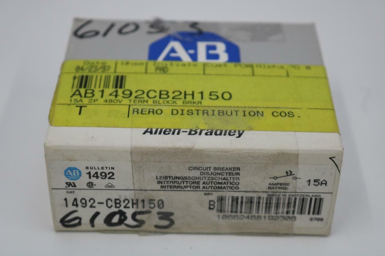 Allen-Bradley 1492-CB2H150 DIN Rail Mount Circuit Breaker Ser B, 15A