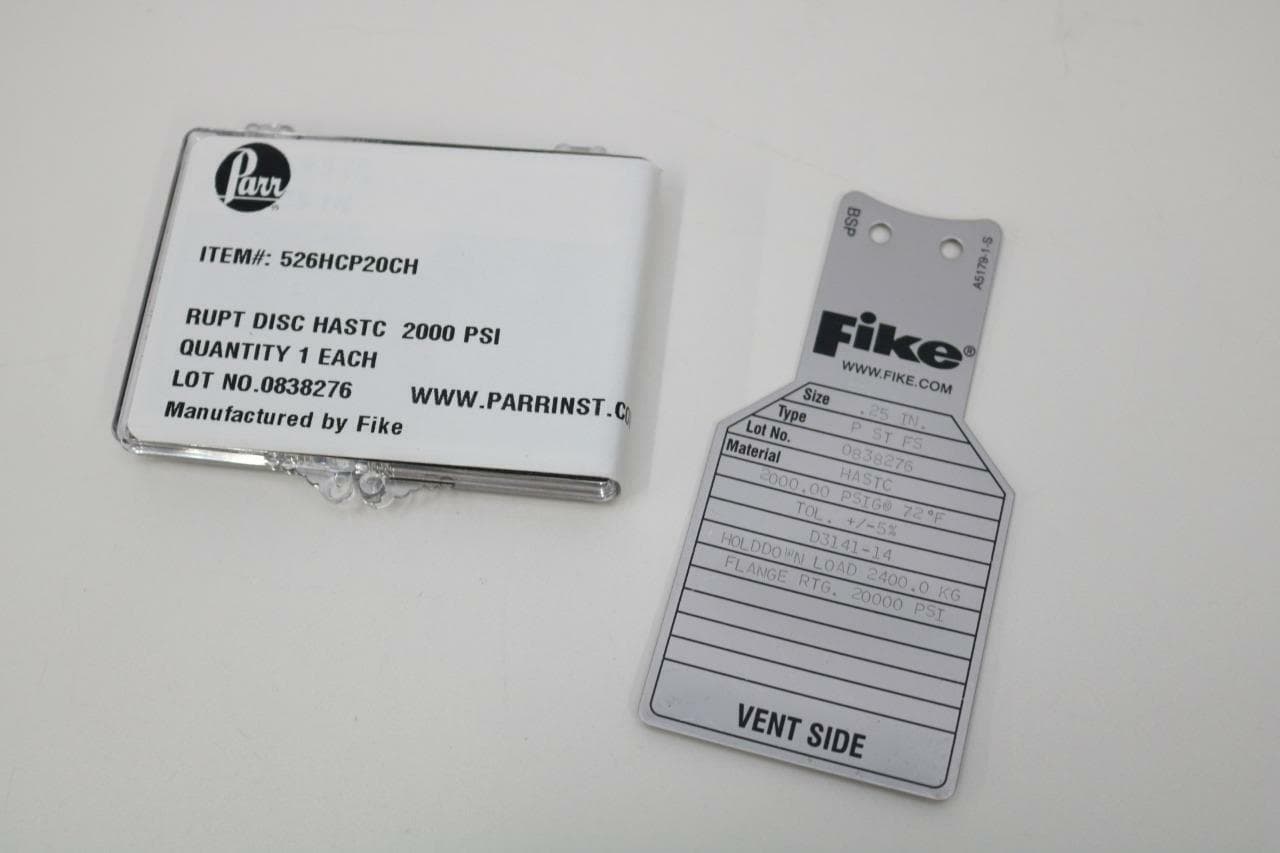 Parr Instruments 526HCP20CH Rupture Disc, HAST C, 2000 PSI
