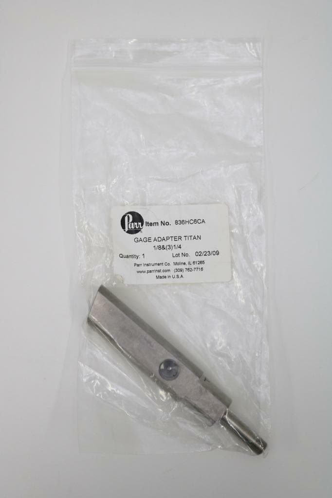Parr Instruments 836HC6CA Gage Adapter Titan, 1/8"& (3)1/4", Ti 2